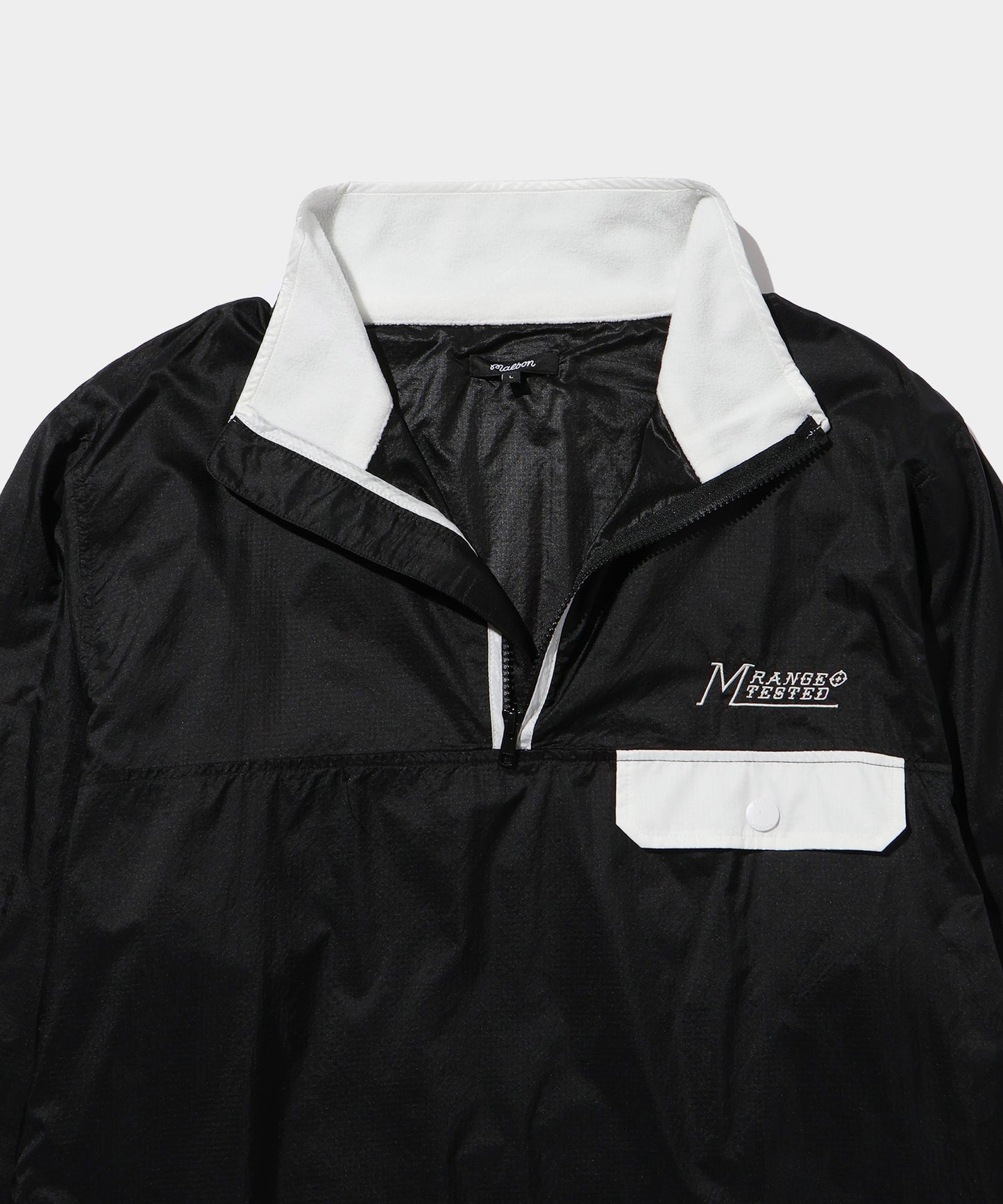 MALBON SHERIDAN NYLON QUARTER ZIP BLACK