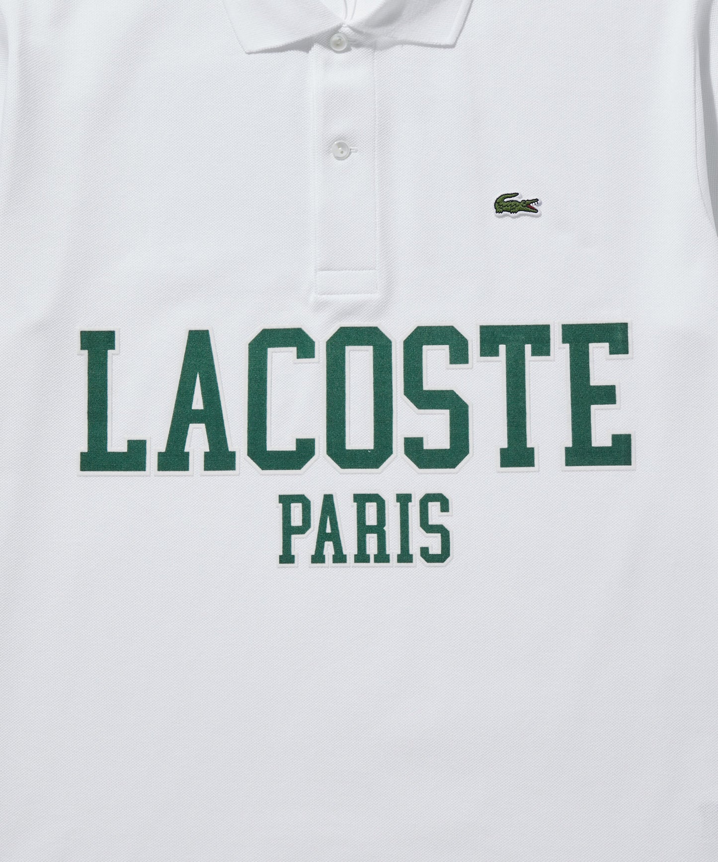 LACOSTE オーバーサイズネームプリントポロシャツ
