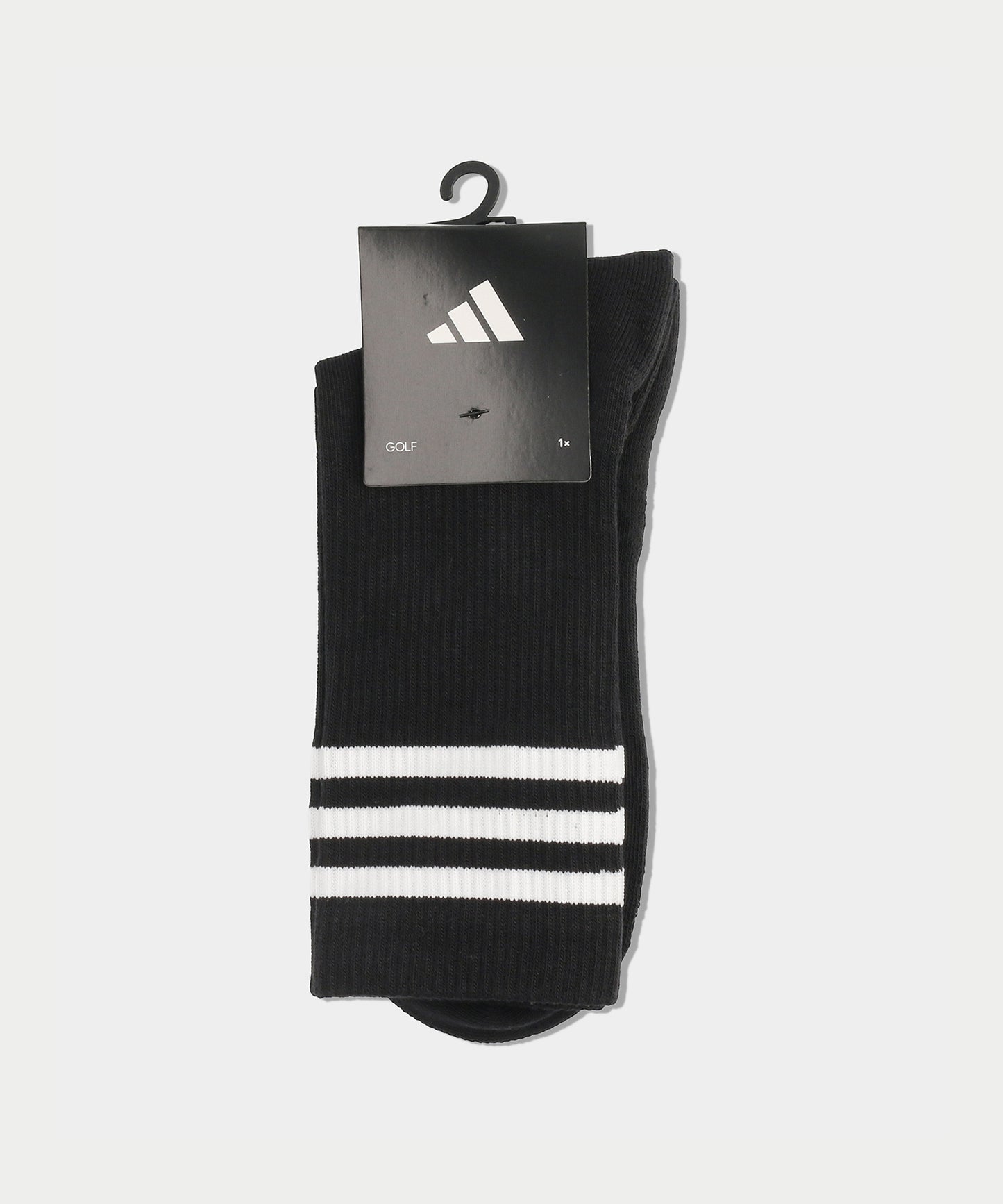 adidas クルー丈 スリーストライプ クッションソックス ブラック/ホワイト