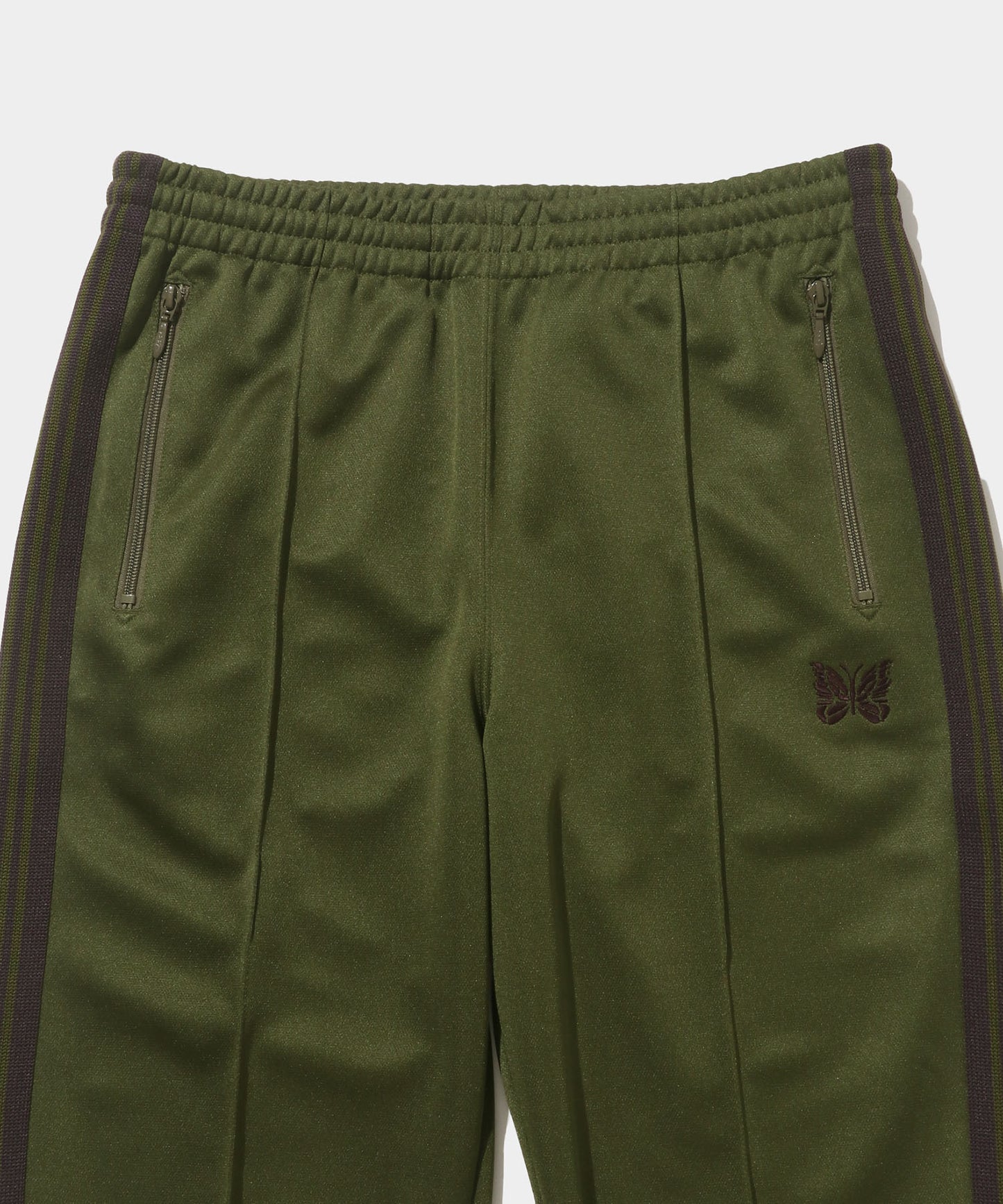 NEEDLES Zipped Track Pant - Poly Smooth Olive