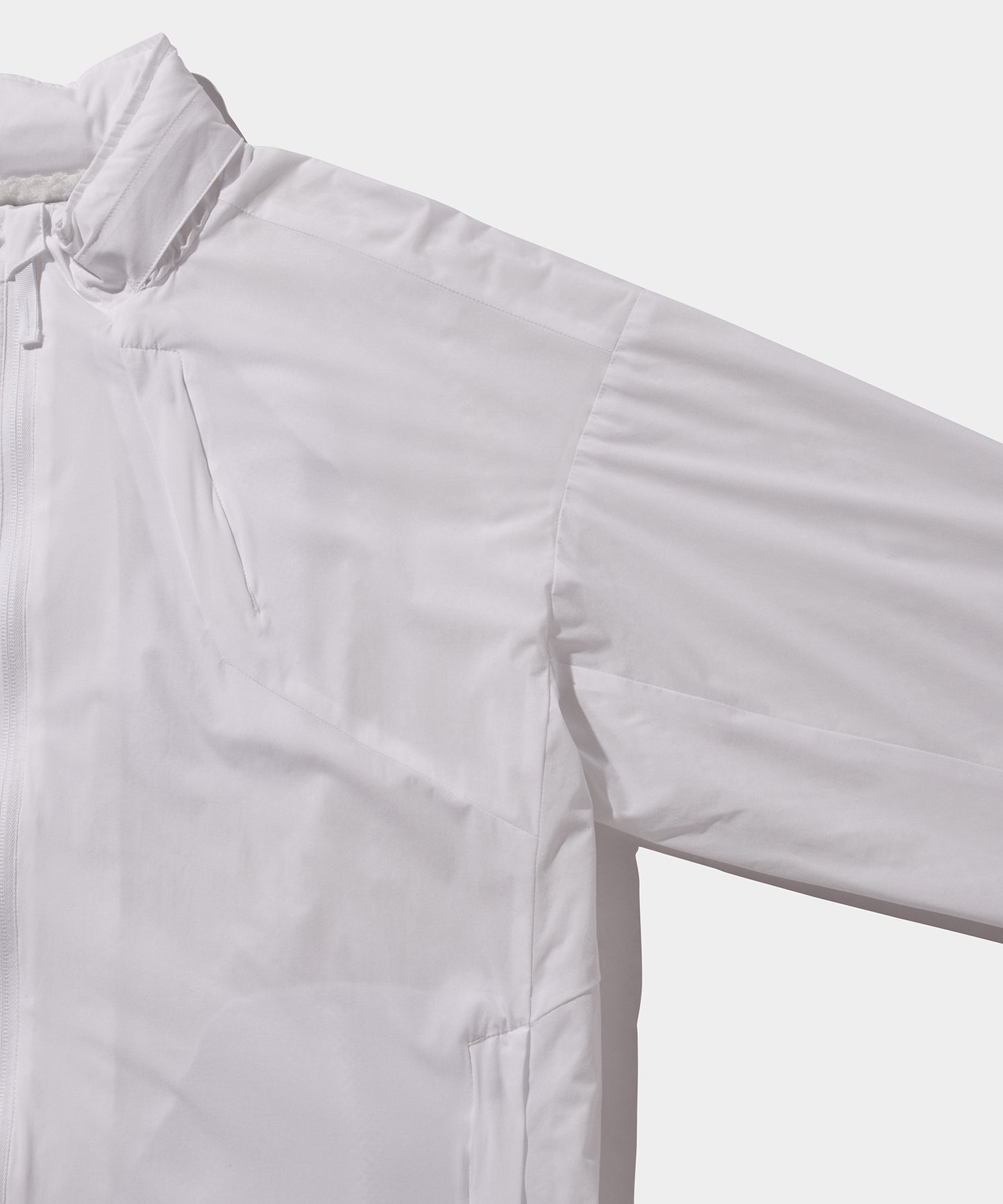 WOVEN NYLON FULL ZIP JACKET WHITE