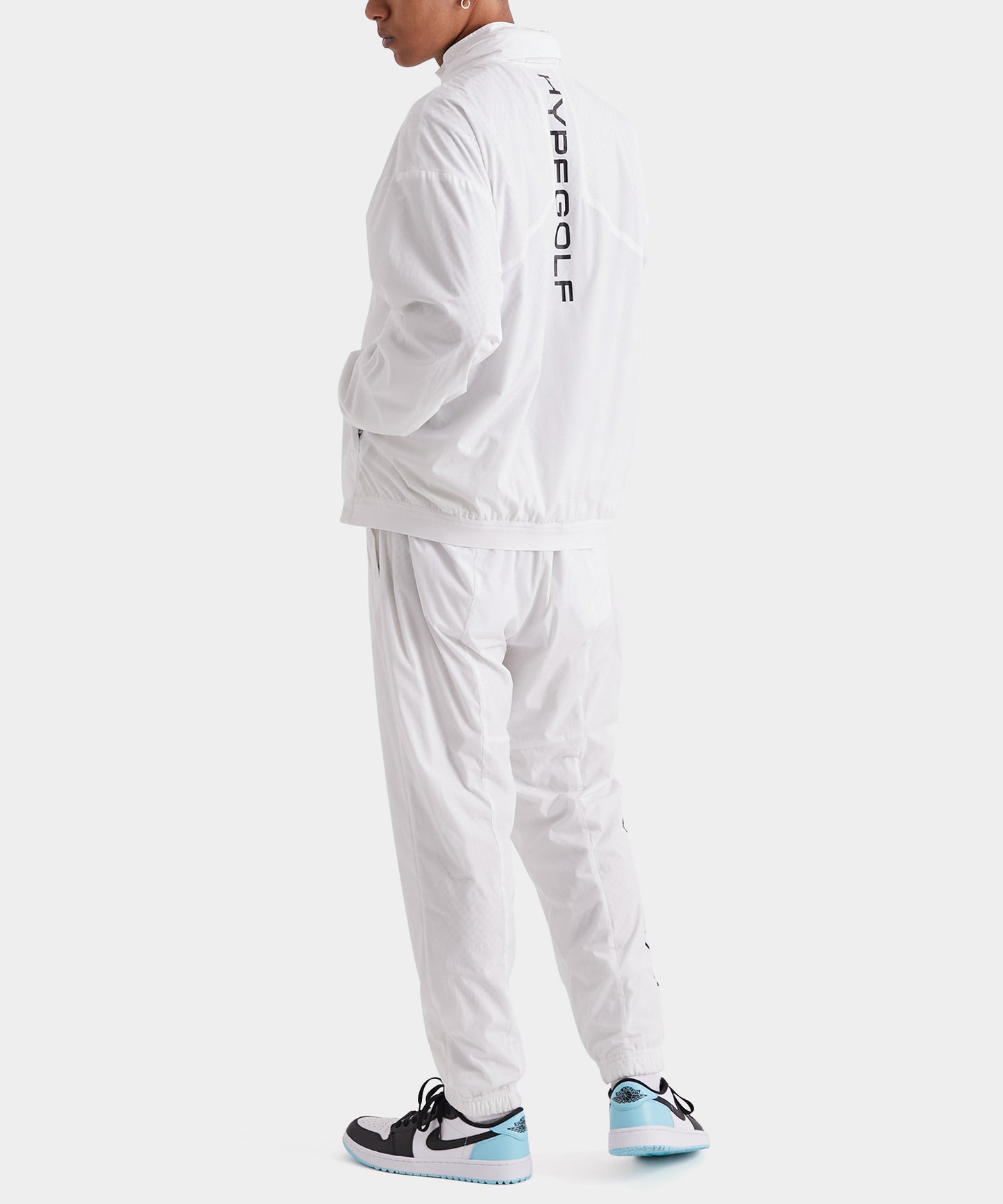 WOVEN NYLON FULL ZIP JACKET WHITE
