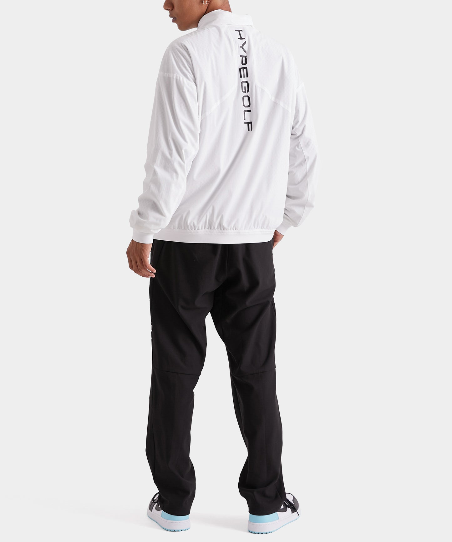 WOVEN NYLON FULL ZIP JACKET WHITE