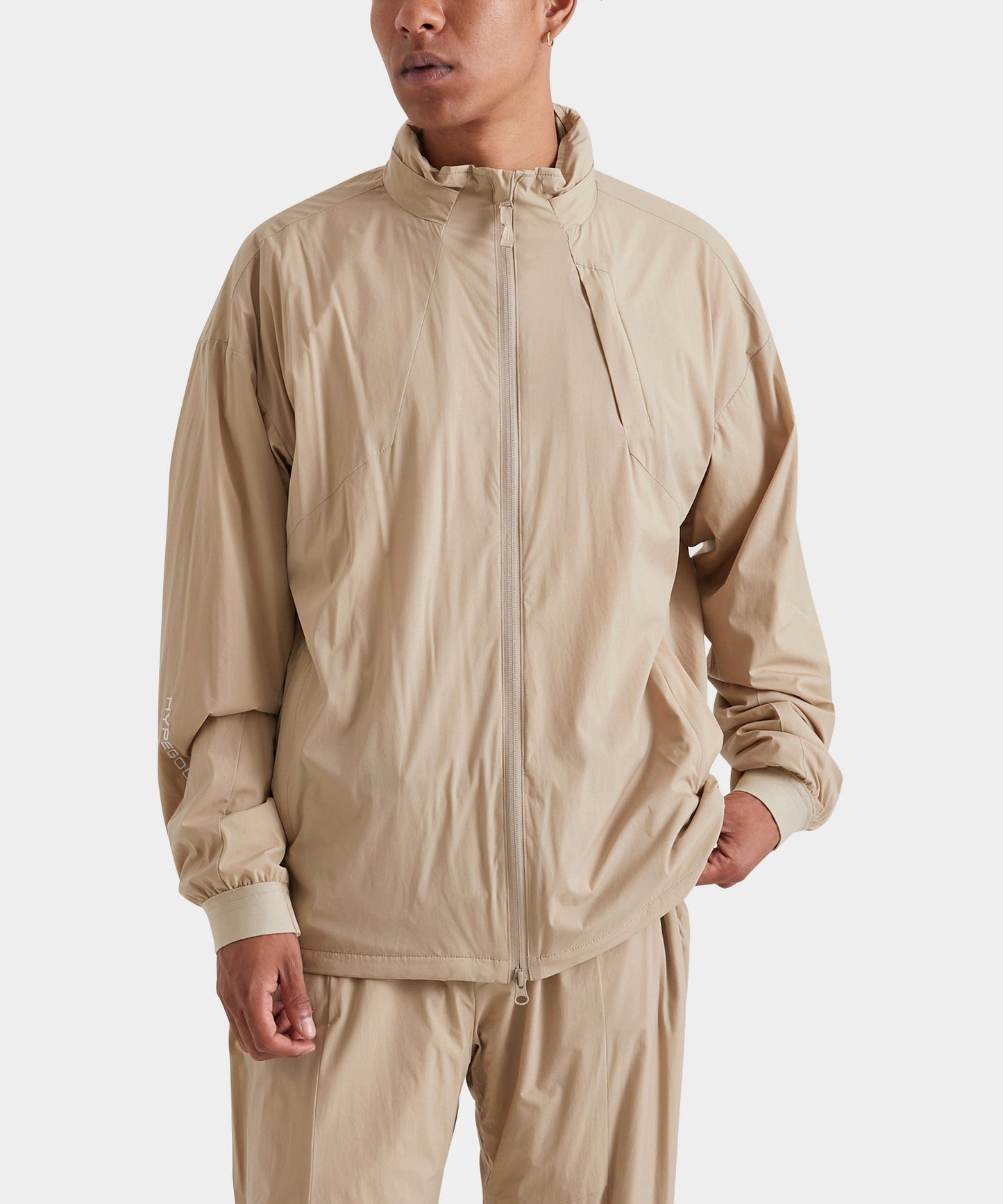WOVEN NYLON FULL ZIP JACKET MOCA