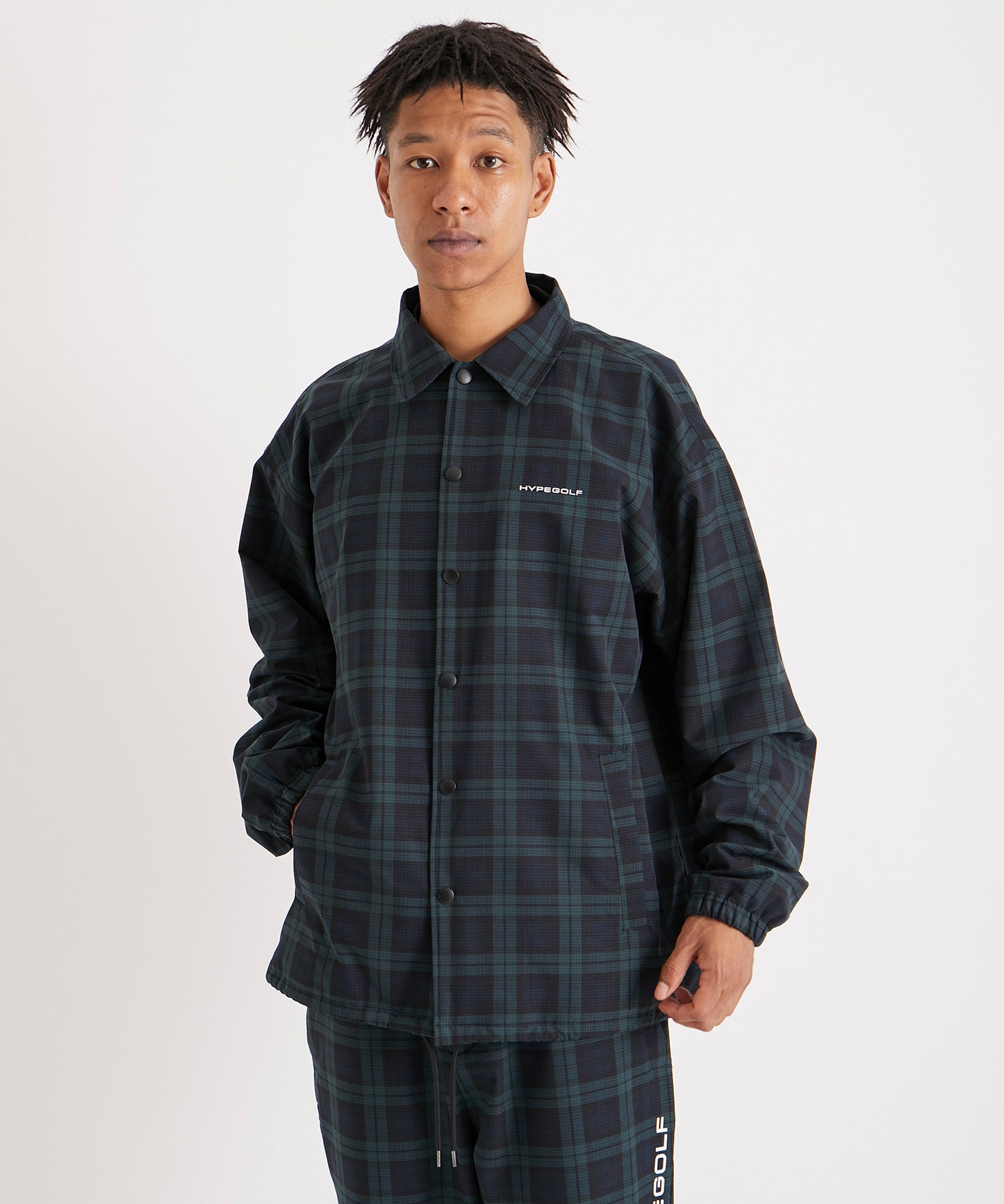 DOT MOTIF COACH JACKET BLACK WATCH