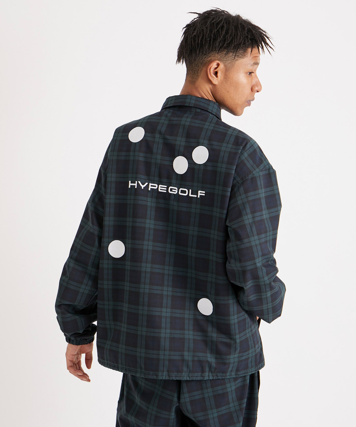 DOT MOTIF COACH JACKET BLACK WATCH