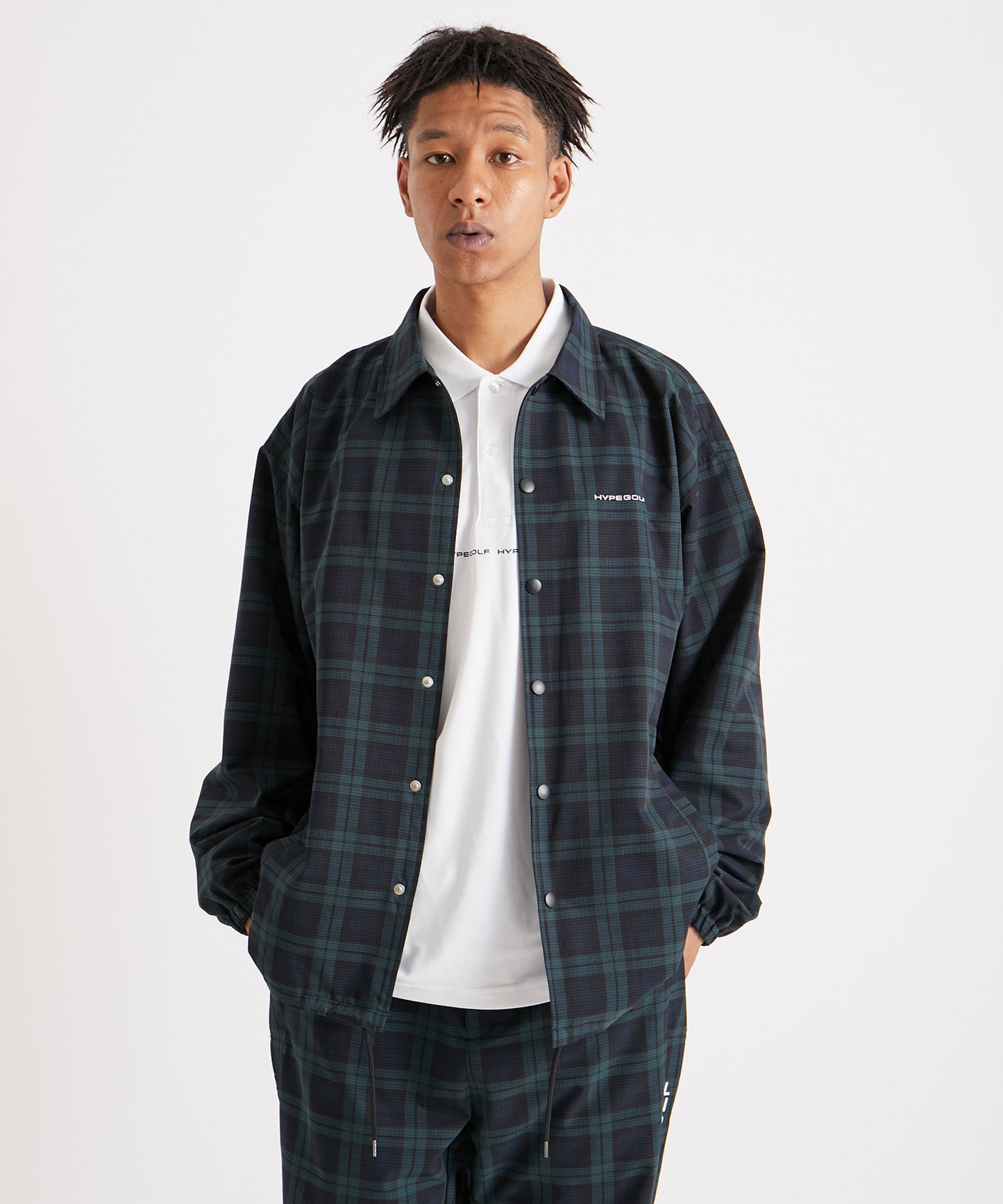 DOT MOTIF COACH JACKET BLACK WATCH