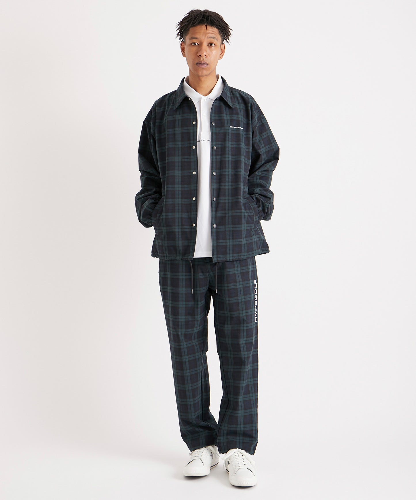 DOT MOTIF COACH JACKET BLACK WATCH