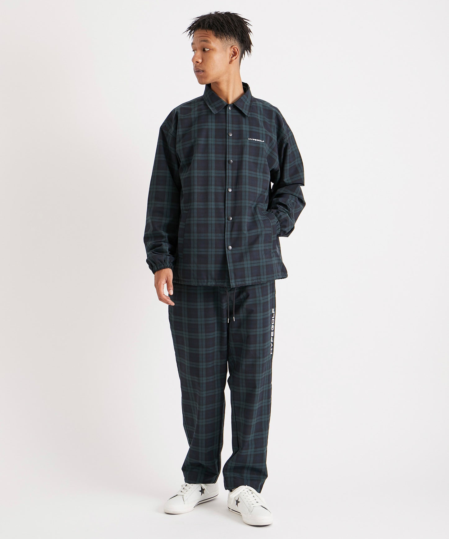 DOT MOTIF COACH JACKET BLACK WATCH