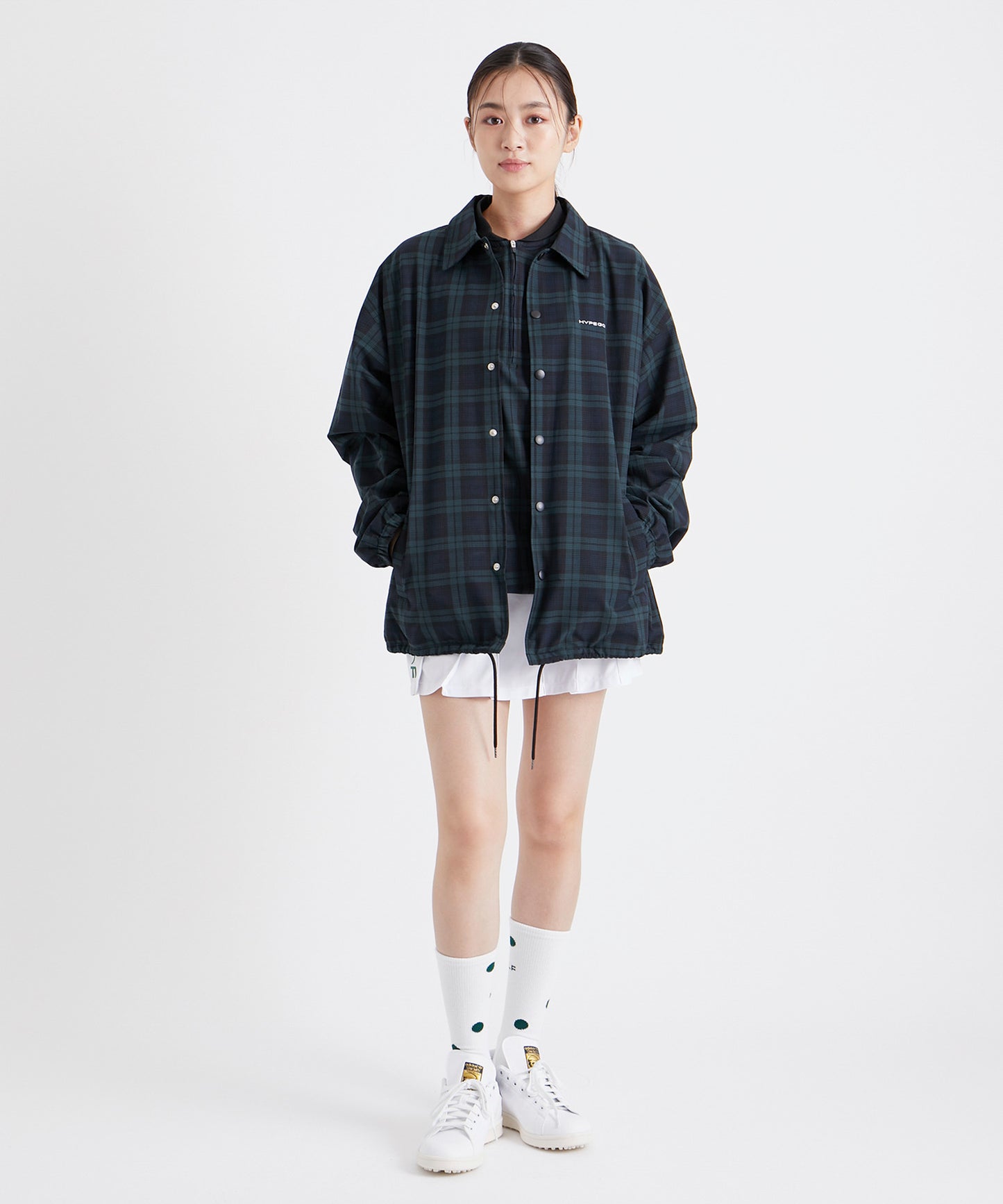 DOT MOTIF COACH JACKET BLACK WATCH