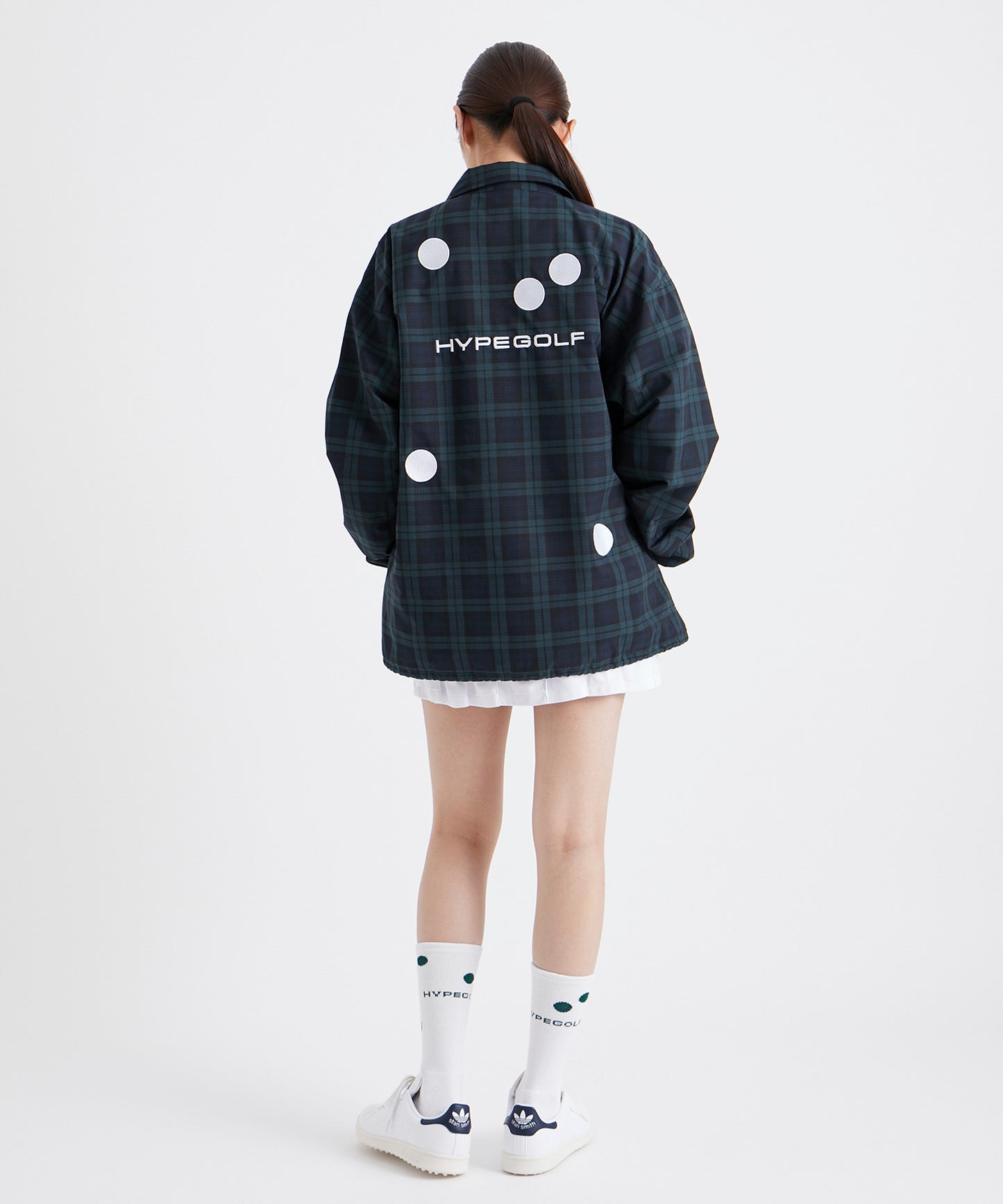 DOT MOTIF COACH JACKET BLACK WATCH