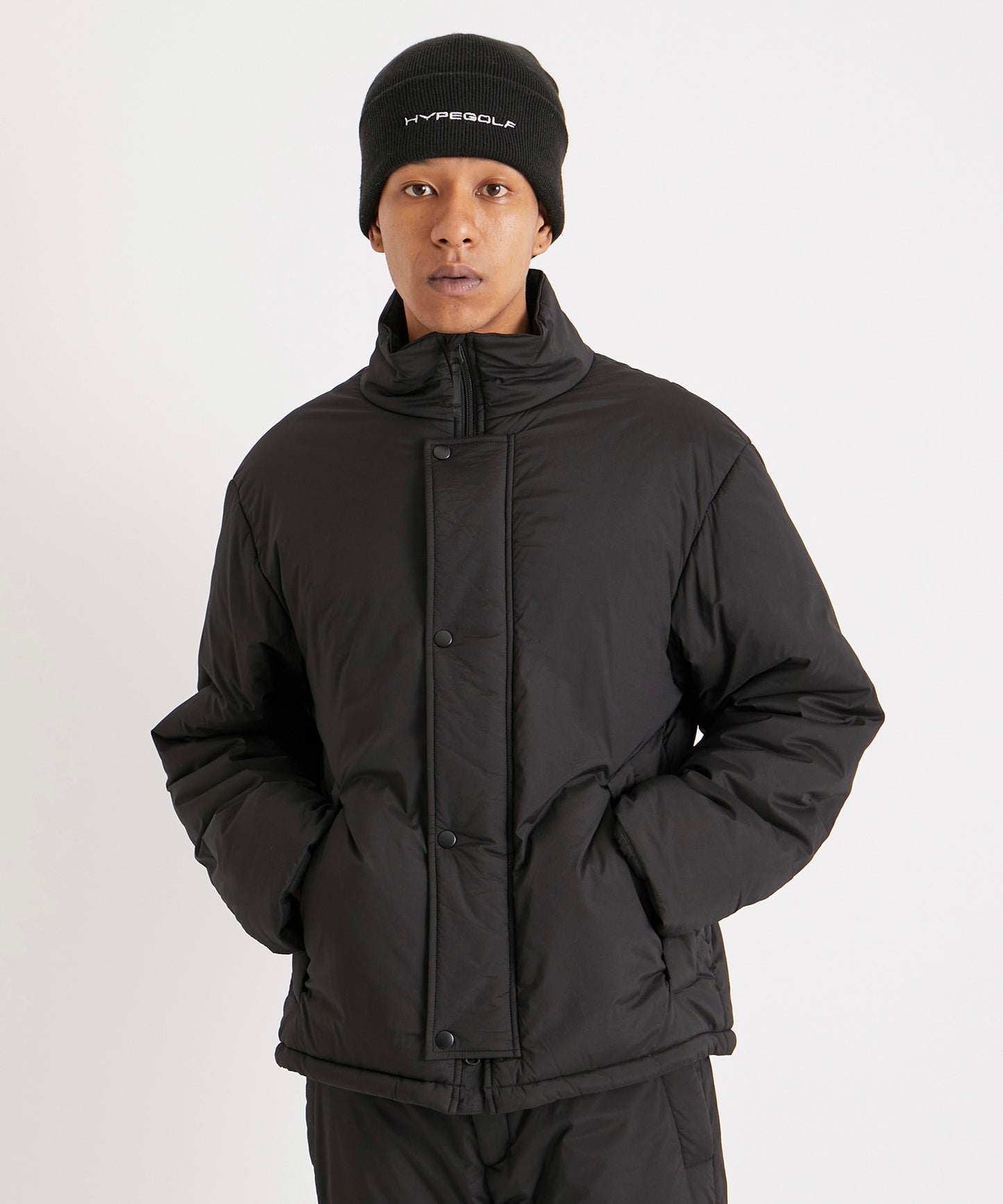 NYLON RIP PUFF JACKET BLACK