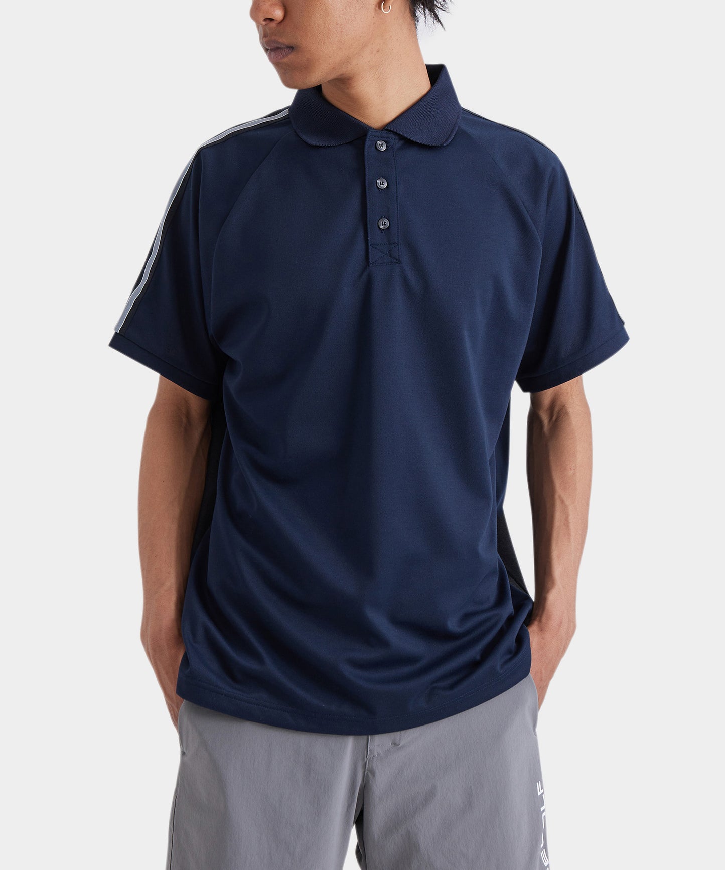 SHOULDER STRIPE SHORT SLEEVE POLO NAVY