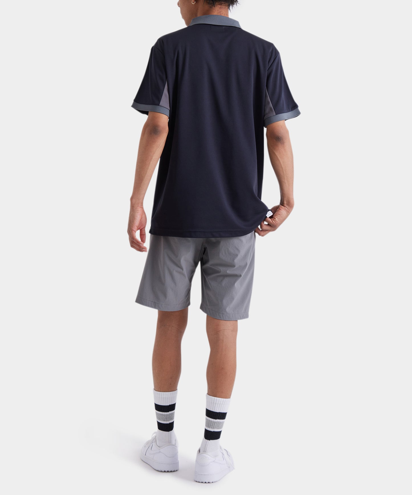 COLOR LINE SHORT SLEEVE POLO BLACK