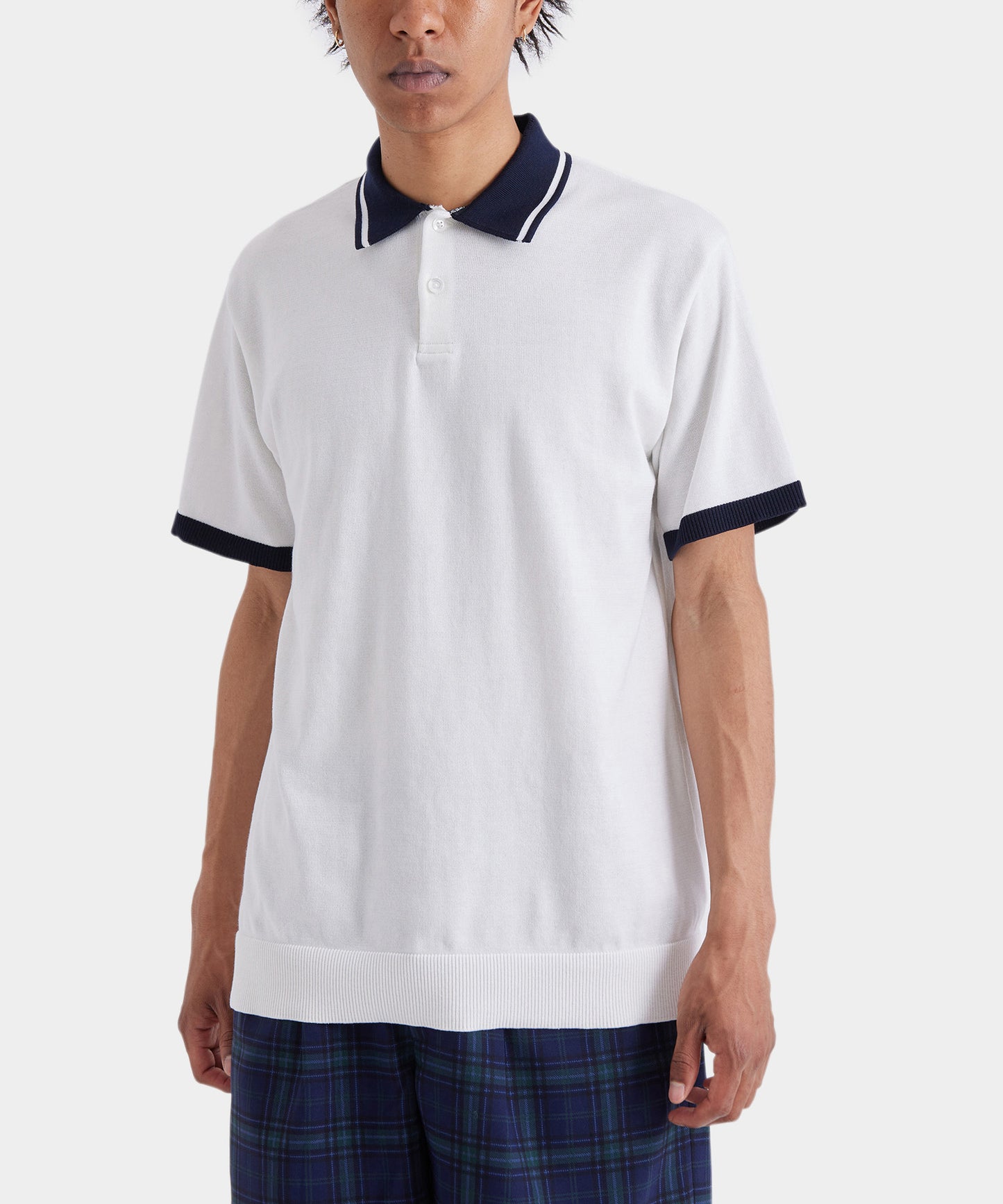 KNIT POLO SHIRTS WHITE