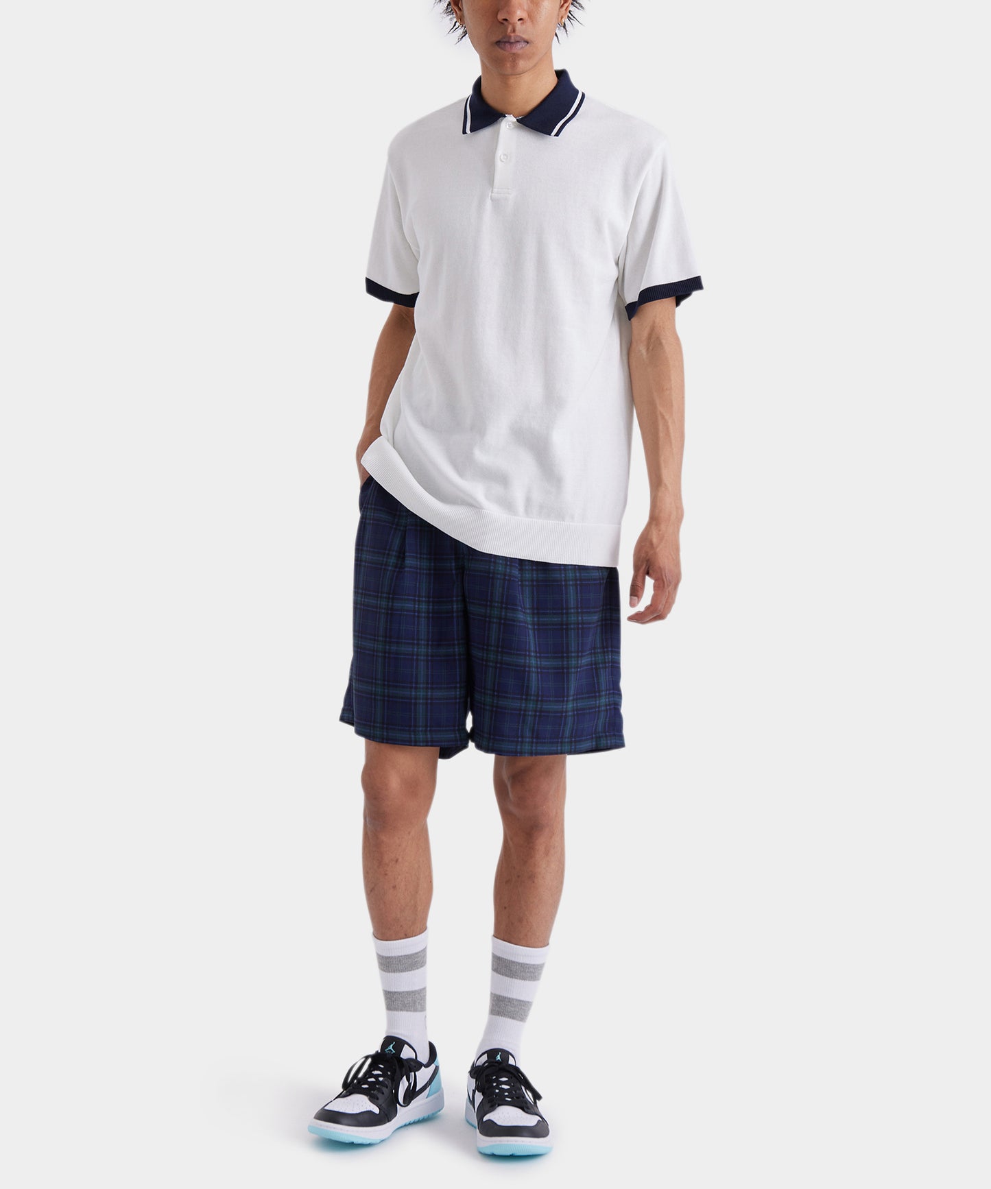 KNIT POLO SHIRTS WHITE