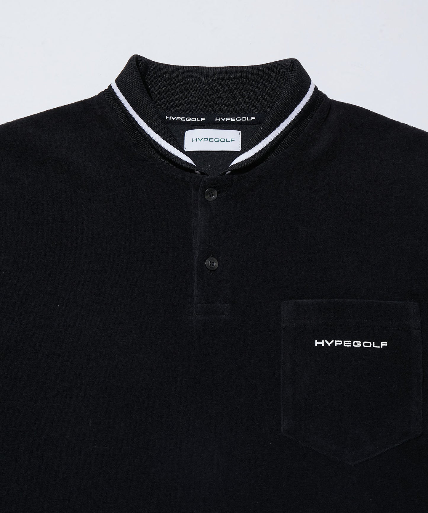 SHAWL COLLAR PILE POLO SHIRTS BLACK