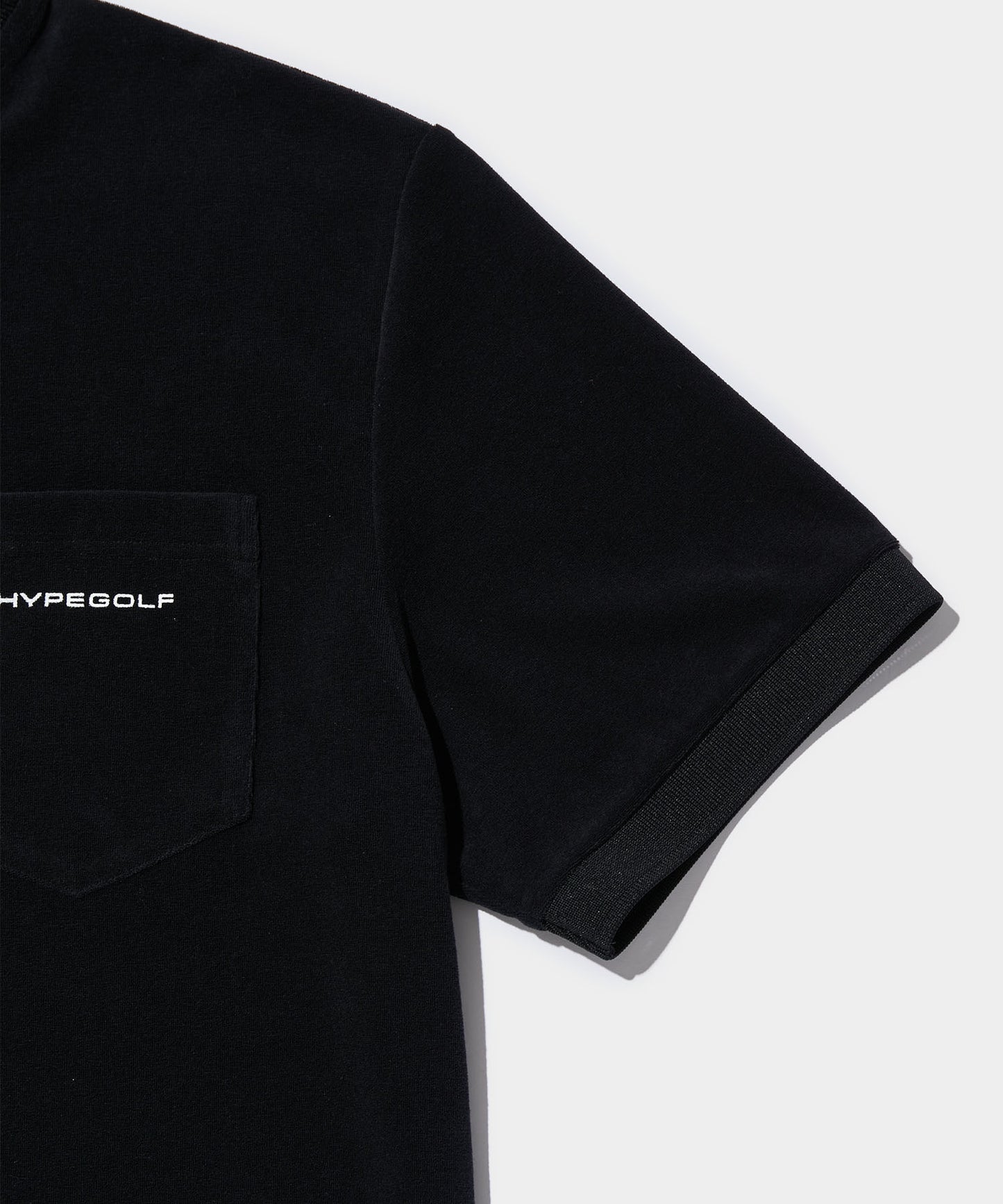 SHAWL COLLAR PILE POLO SHIRTS BLACK