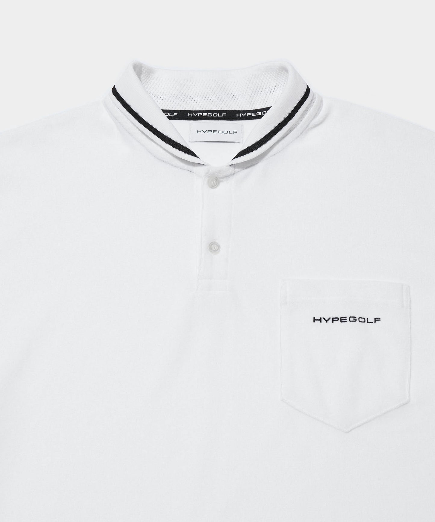 SHAWL COLLAR PILE POLO SHIRTS WHITE