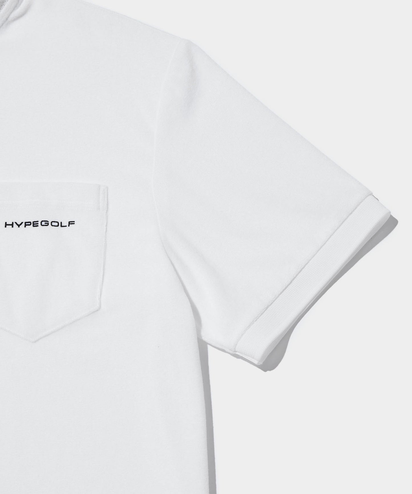 SHAWL COLLAR PILE POLO SHIRTS WHITE