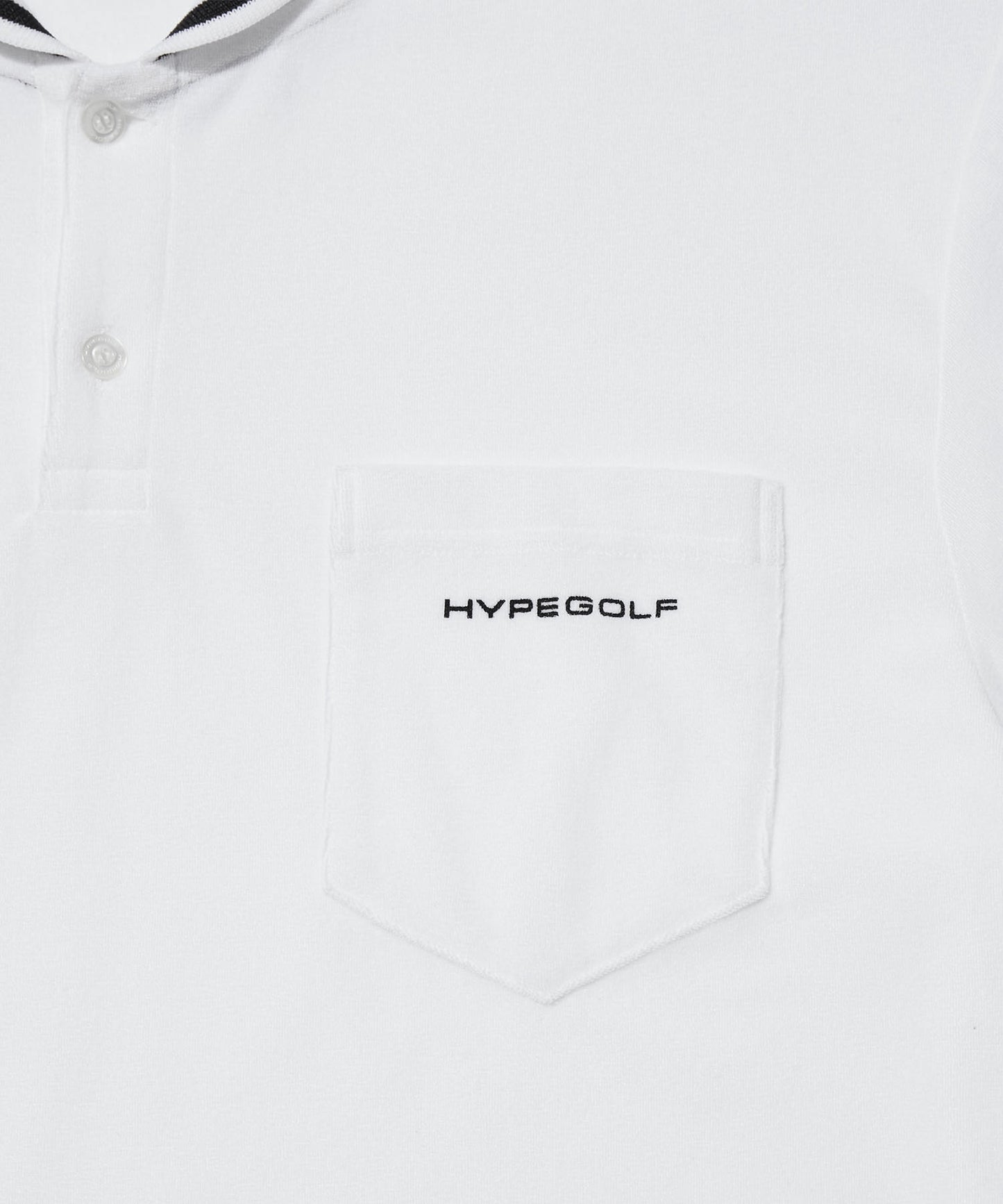 SHAWL COLLAR PILE POLO SHIRTS WHITE