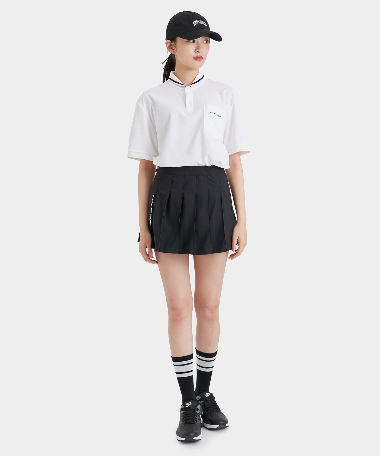 SHAWL COLLAR PILE POLO SHIRTS WHITE