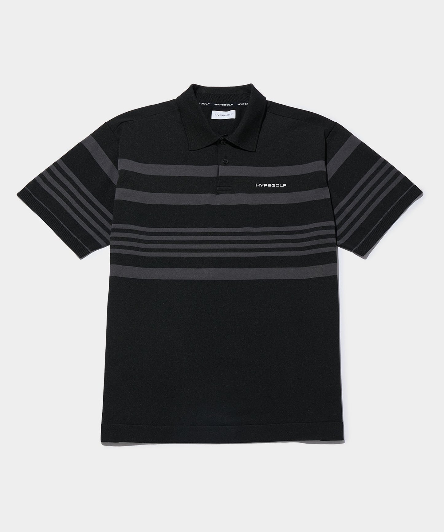 RANDOM BORDER POLO SHIRTS BLACK