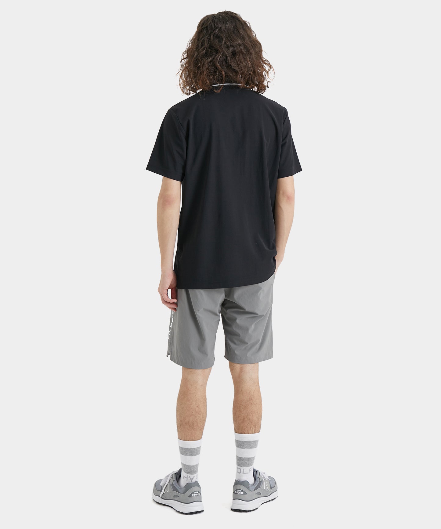 HYPEGOLF HALF ZIP POLO SHIRTS BLACK