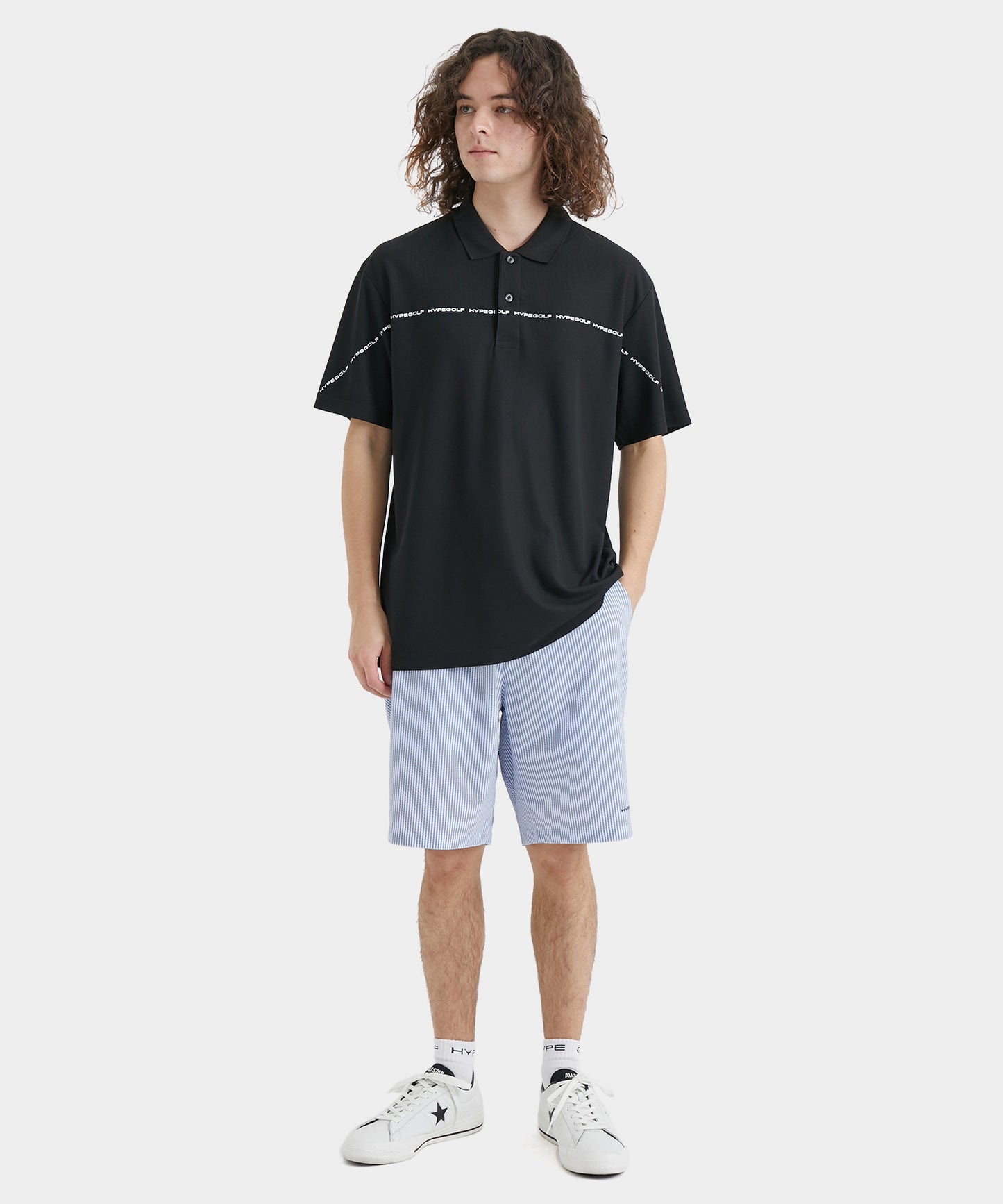 LINE LOGO POLO SHIRTS BLACK