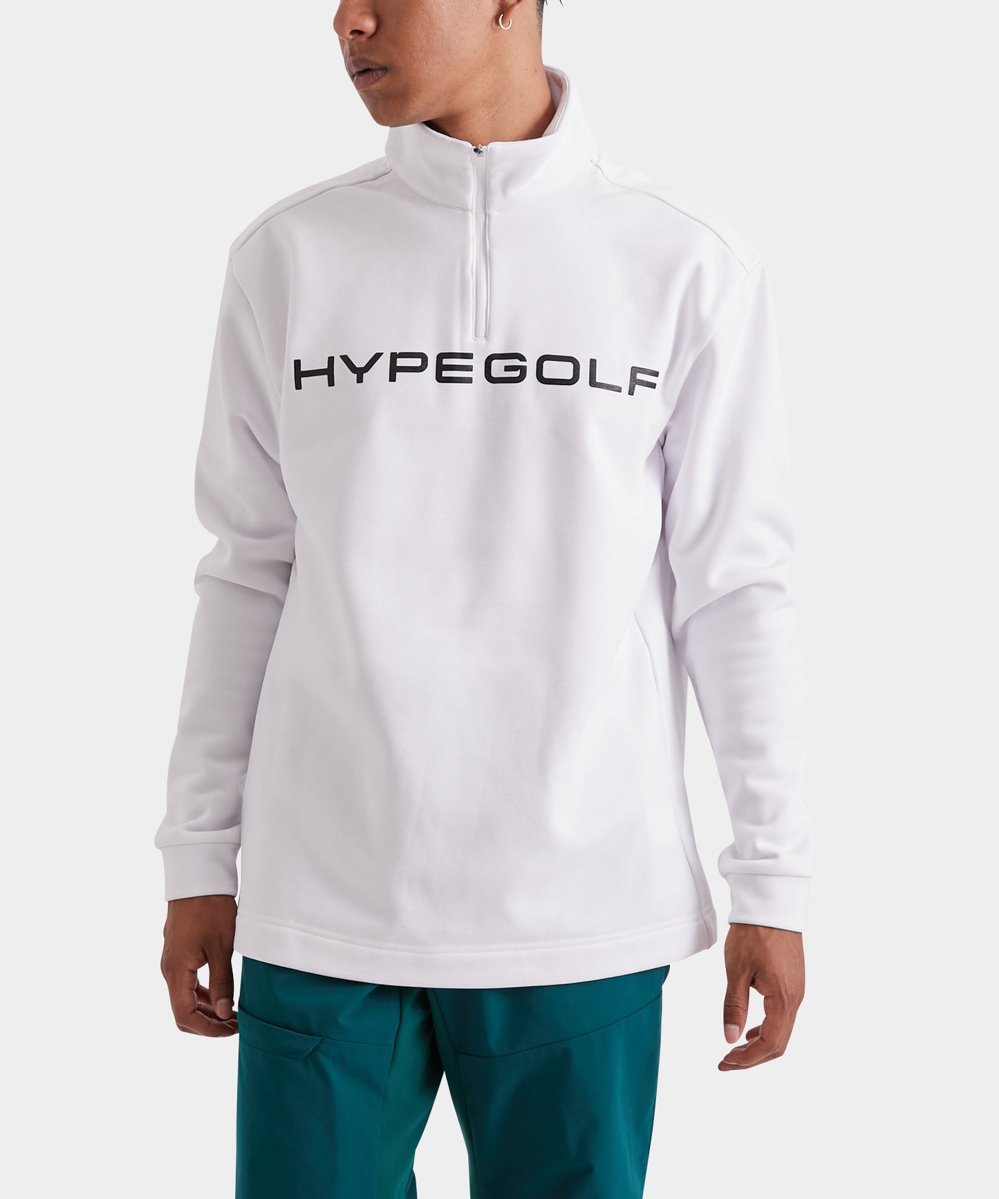 FLEECE HALF ZIP LONG SLEEVE SHIRTS WHITE