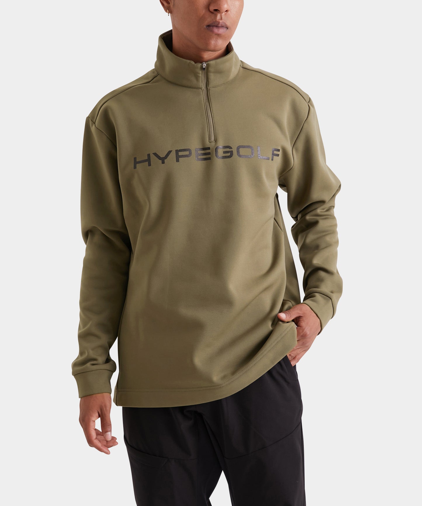FLEECE HALF ZIP LONG SLEEVE SHIRTS OLIVE