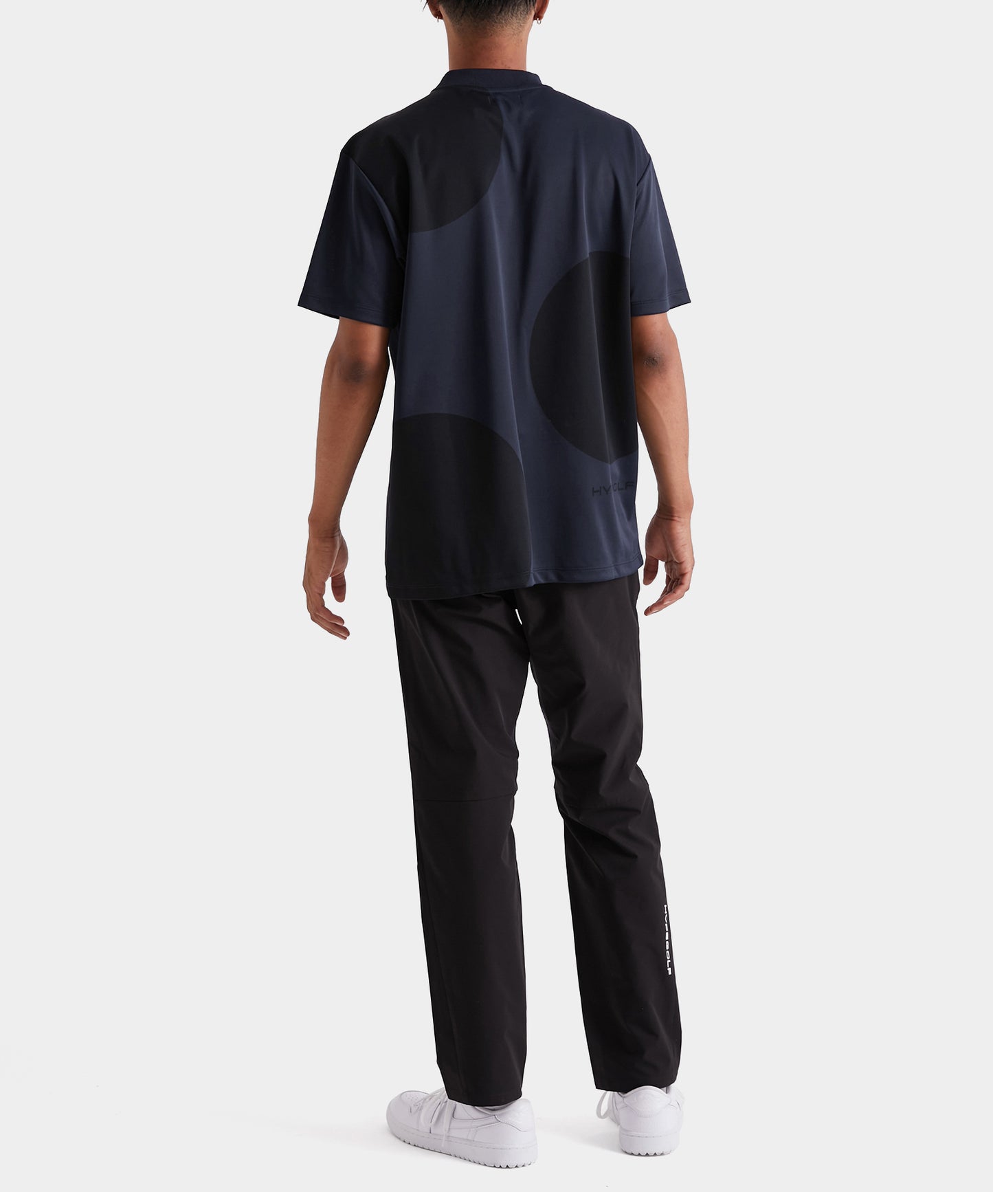 Dot motif mockneck top NAVY