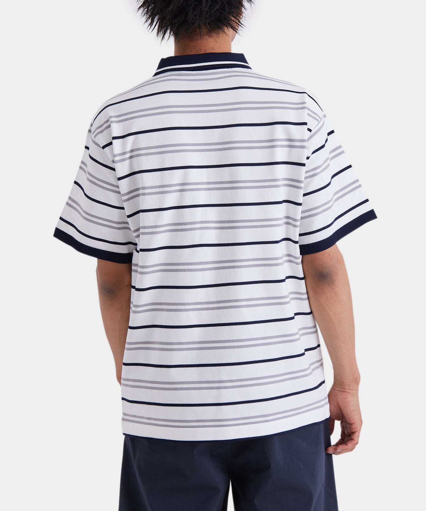 BORDER POLO SHIRTS WHITE