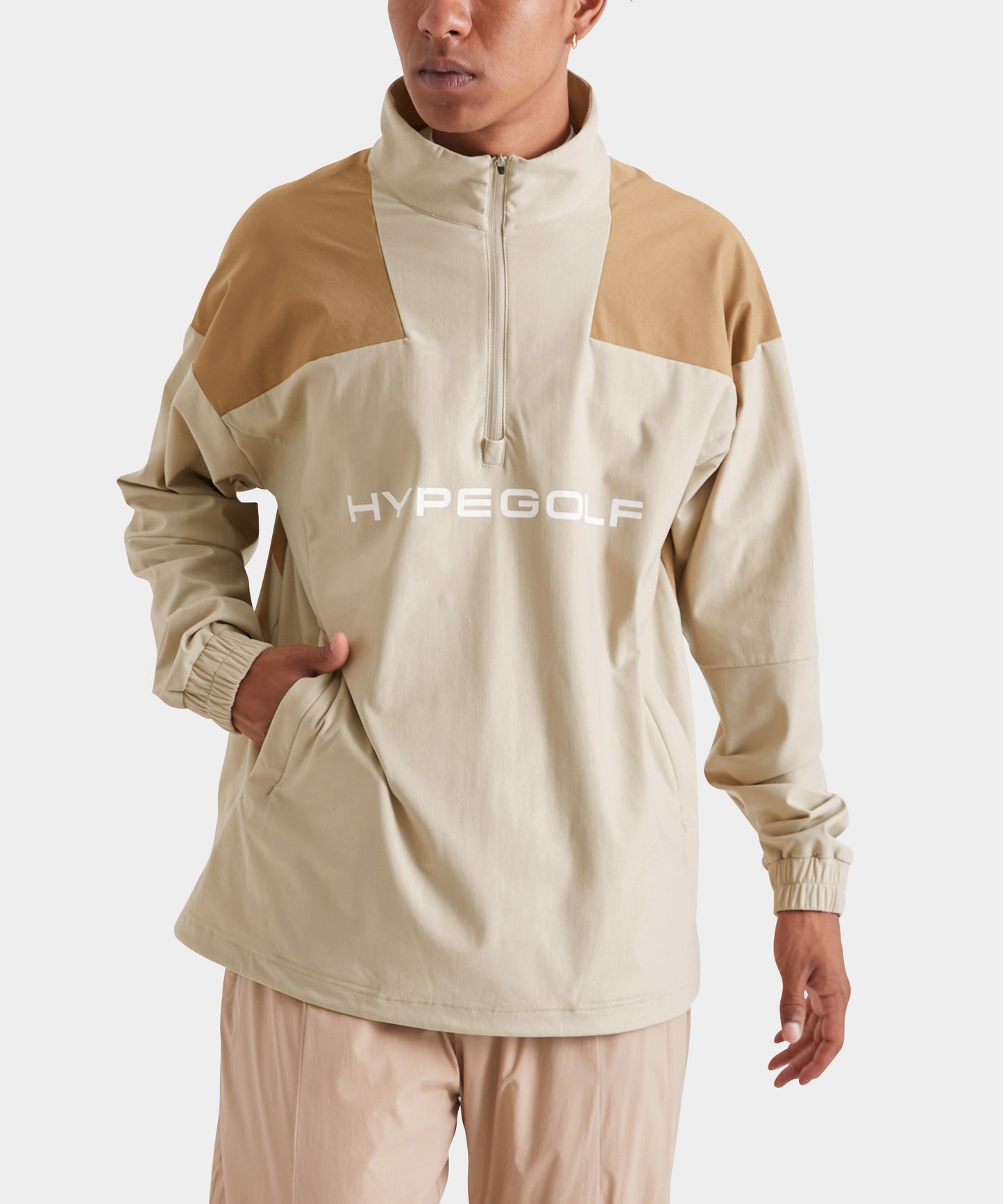 HEAT WARM HALF ZIP JACKET BEIGE