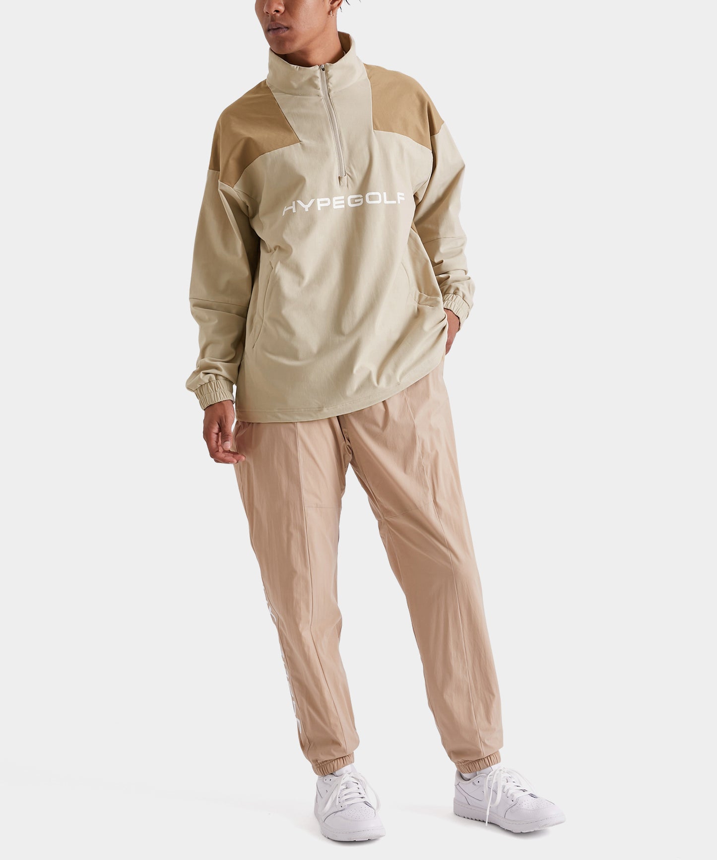 HEAT WARM HALF ZIP JACKET BEIGE