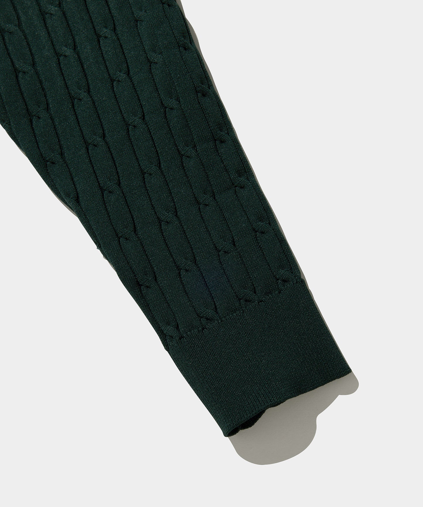 CABLE KNIT HALF ZIP SHIRTS GREEN