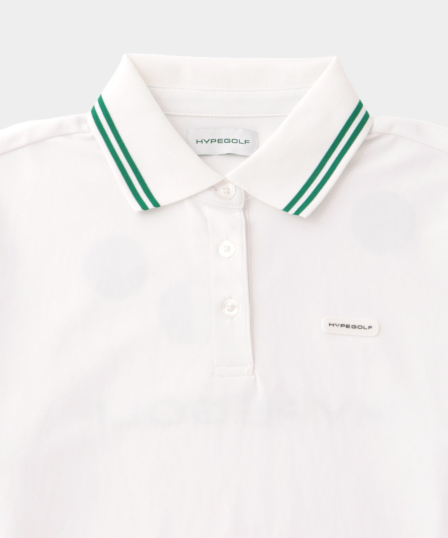 WOMENS DOT MOTIF LS POLO SHIRTS WHITE
