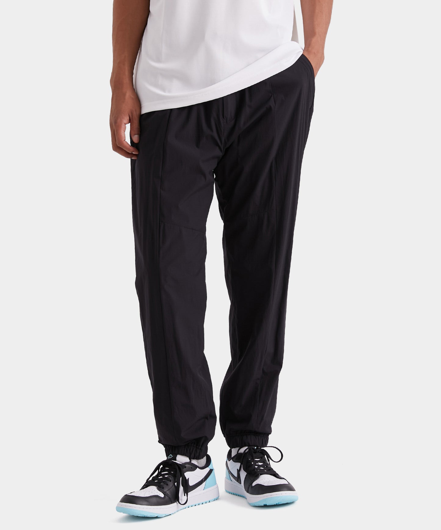WOVEN NYLON LONG PANTS BLACK
