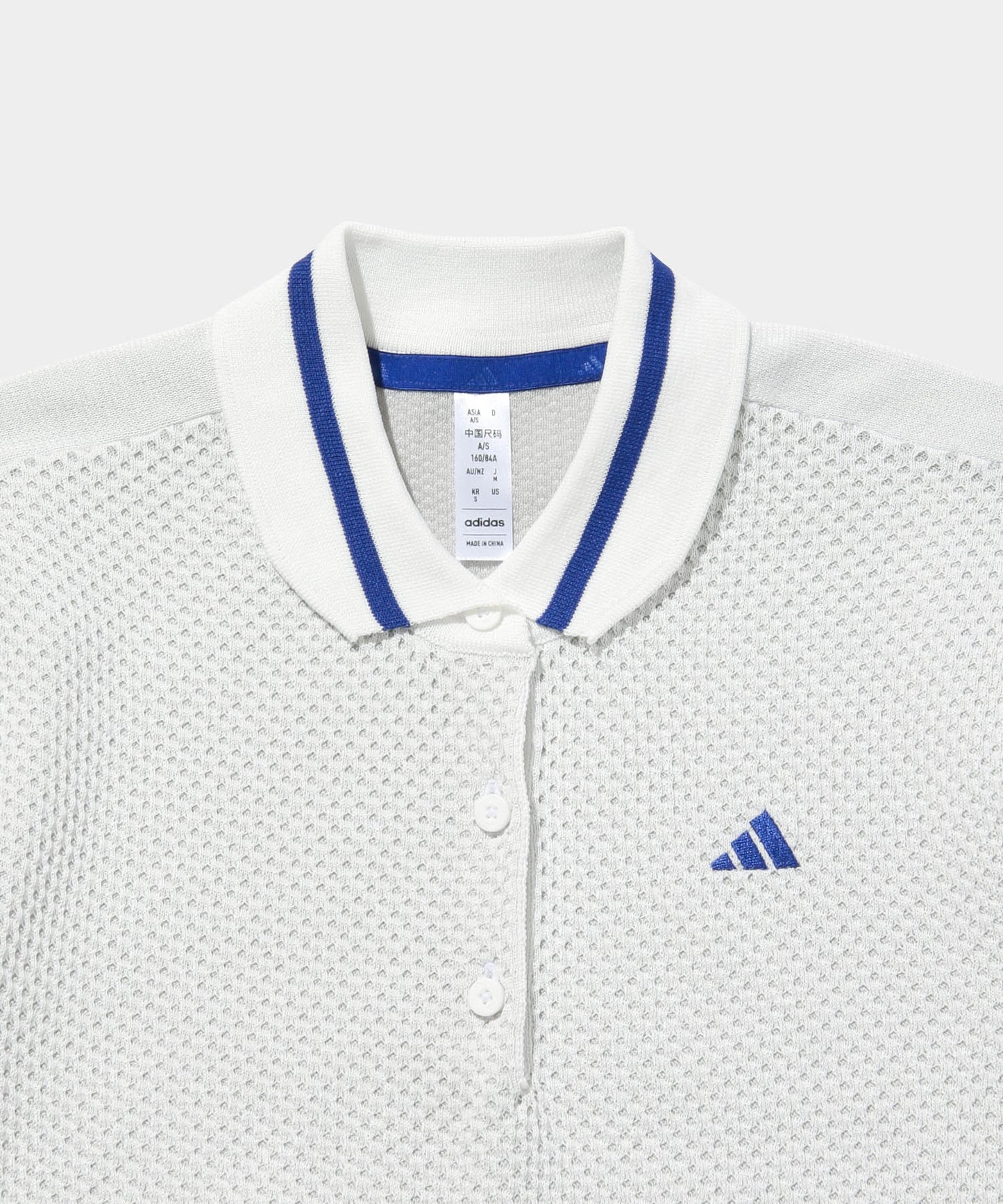 adidas women's PRIMEKNIT ジャカード 半袖ポロシャツ WHITE