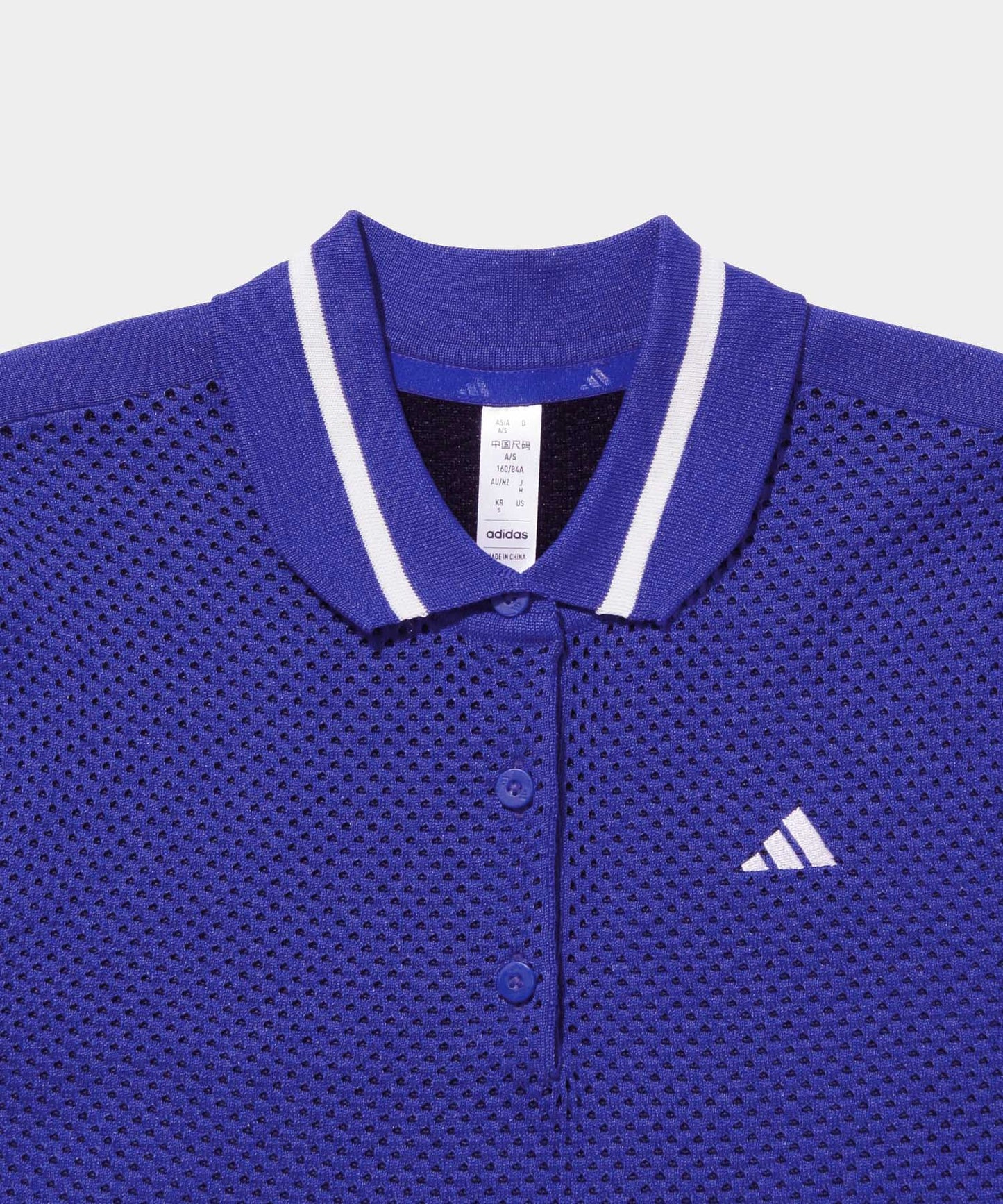 adidas women's PRIMEKNIT ジャカード 半袖ポロシャツ BLUE