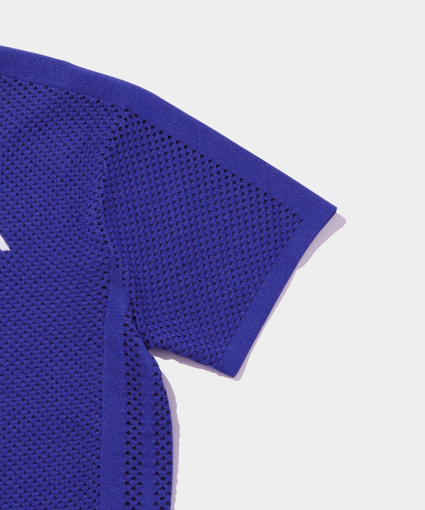 adidas women's PRIMEKNIT ジャカード 半袖ポロシャツ BLUE