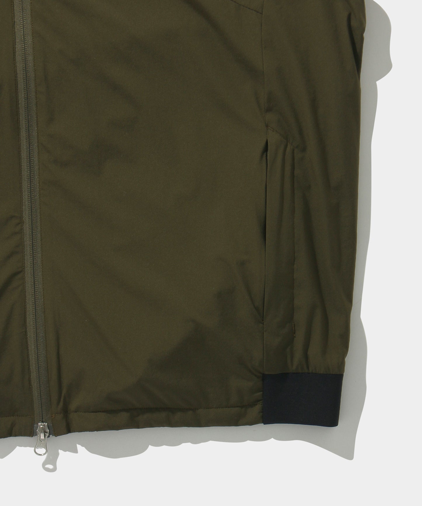 WOVEN HOODIE VEST OLIVE
