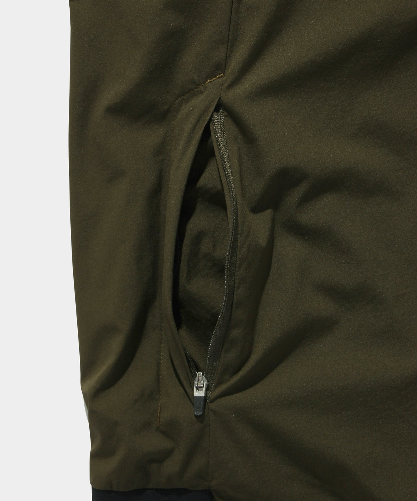 WOVEN HOODIE VEST OLIVE