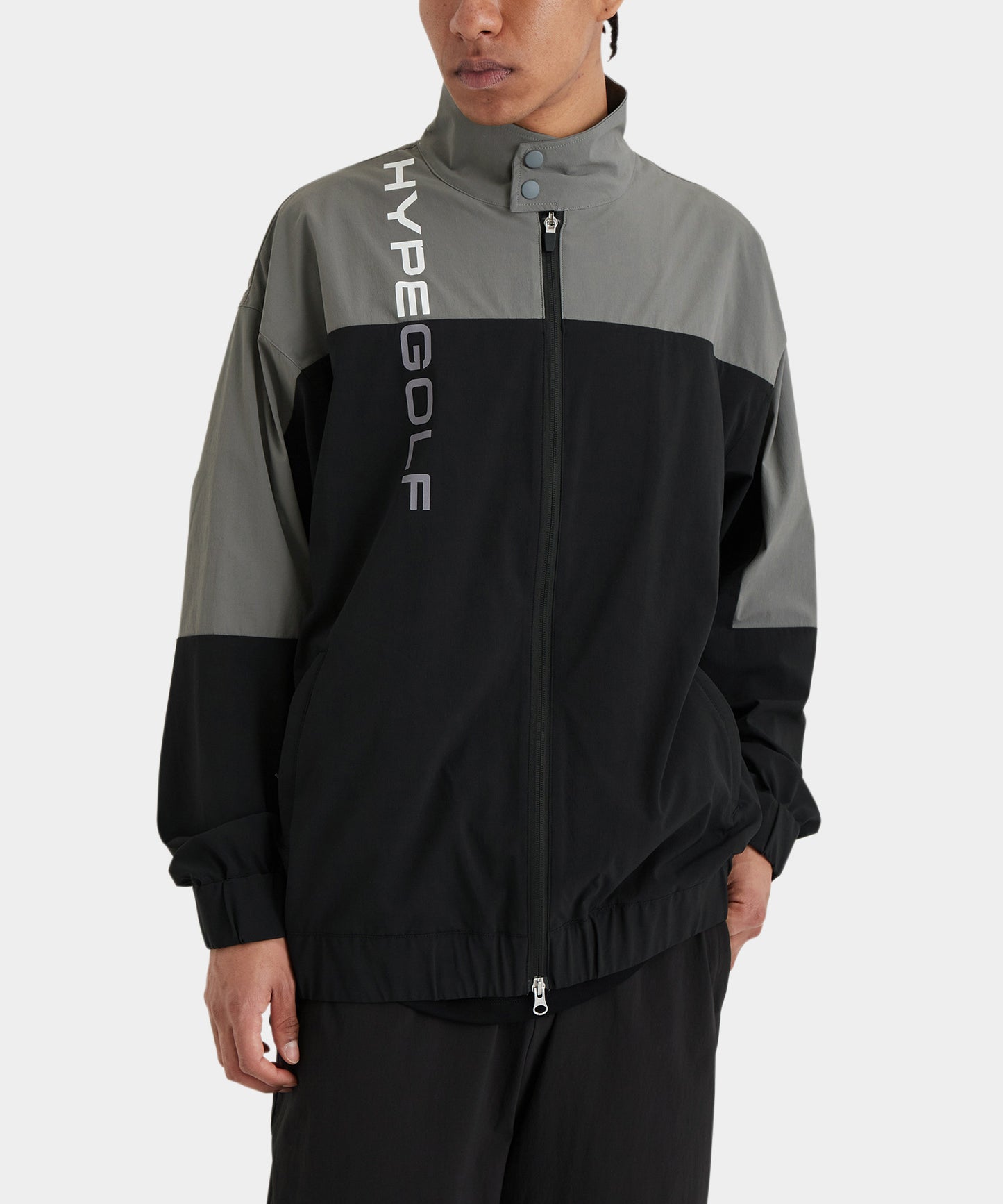 Bicolored Zip Jacket BLKxGRY