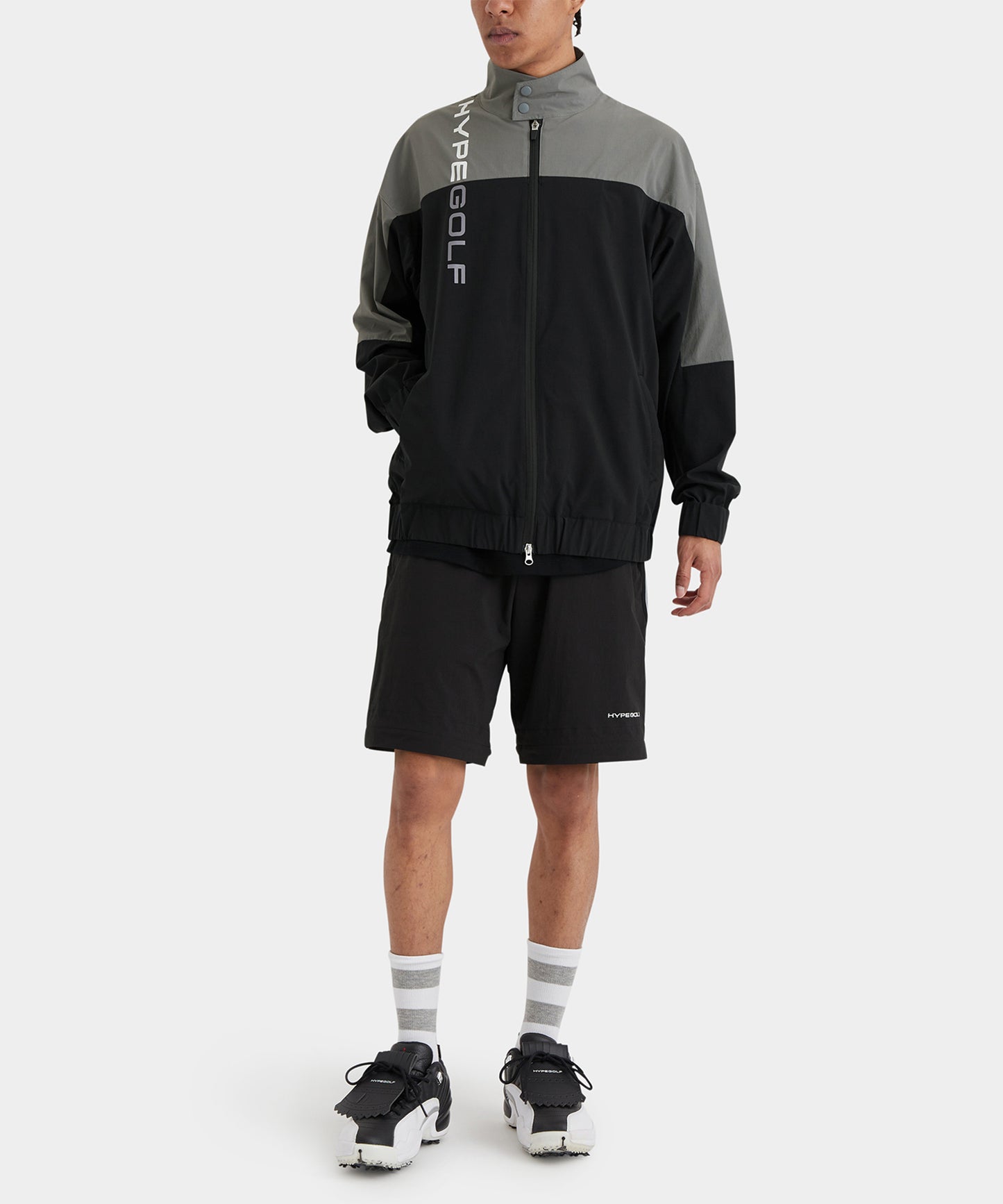 Bicolored Zip Jacket BLKxGRY