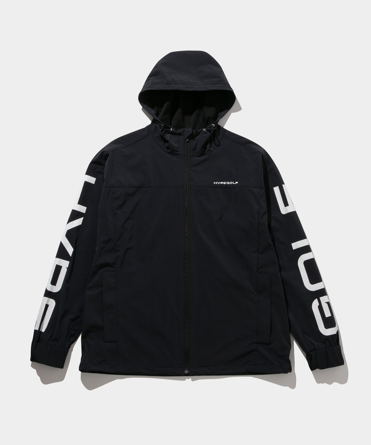 Woven Zip Hooded Jacket BLACK