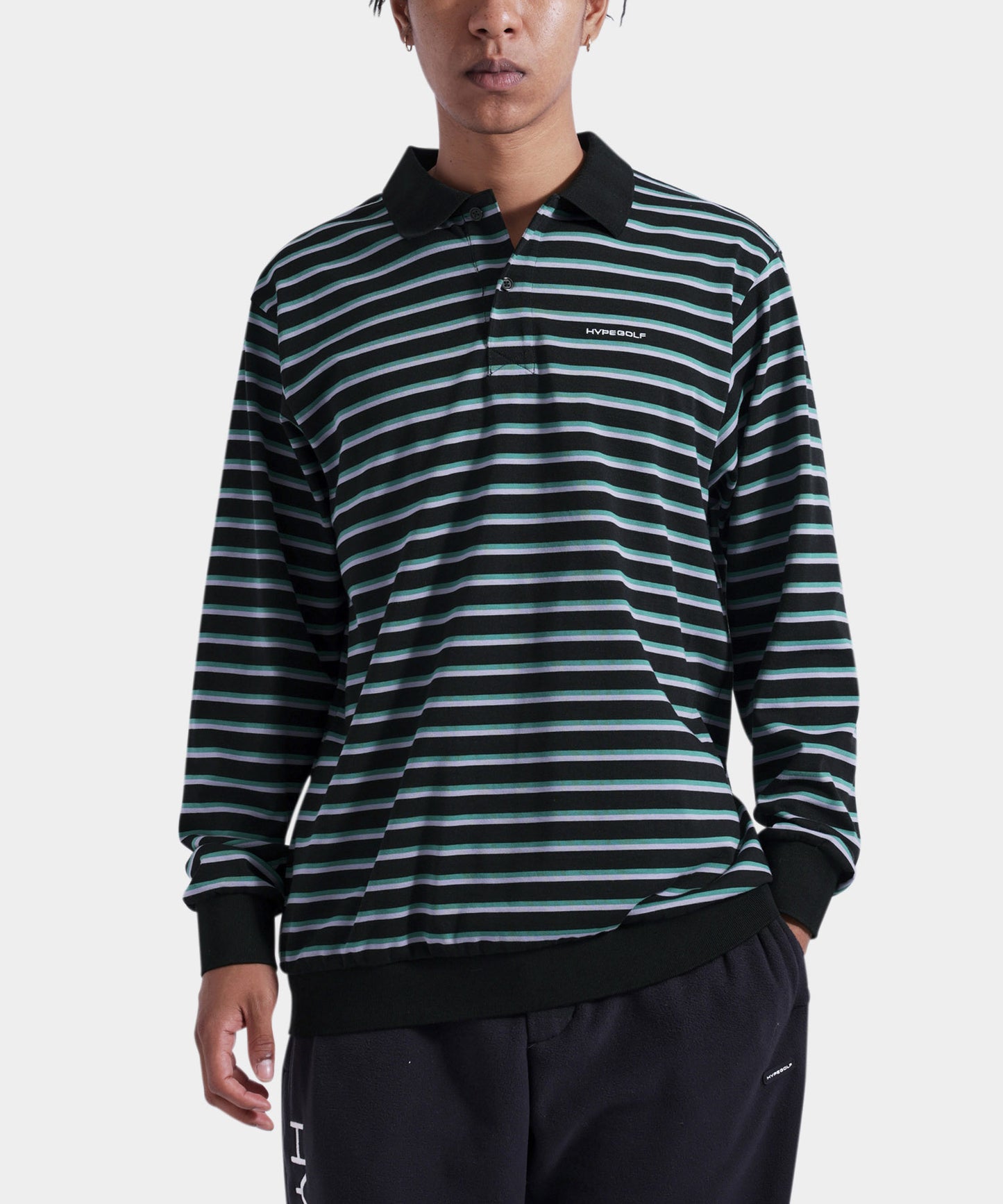 Colored stripe POLO BLACK