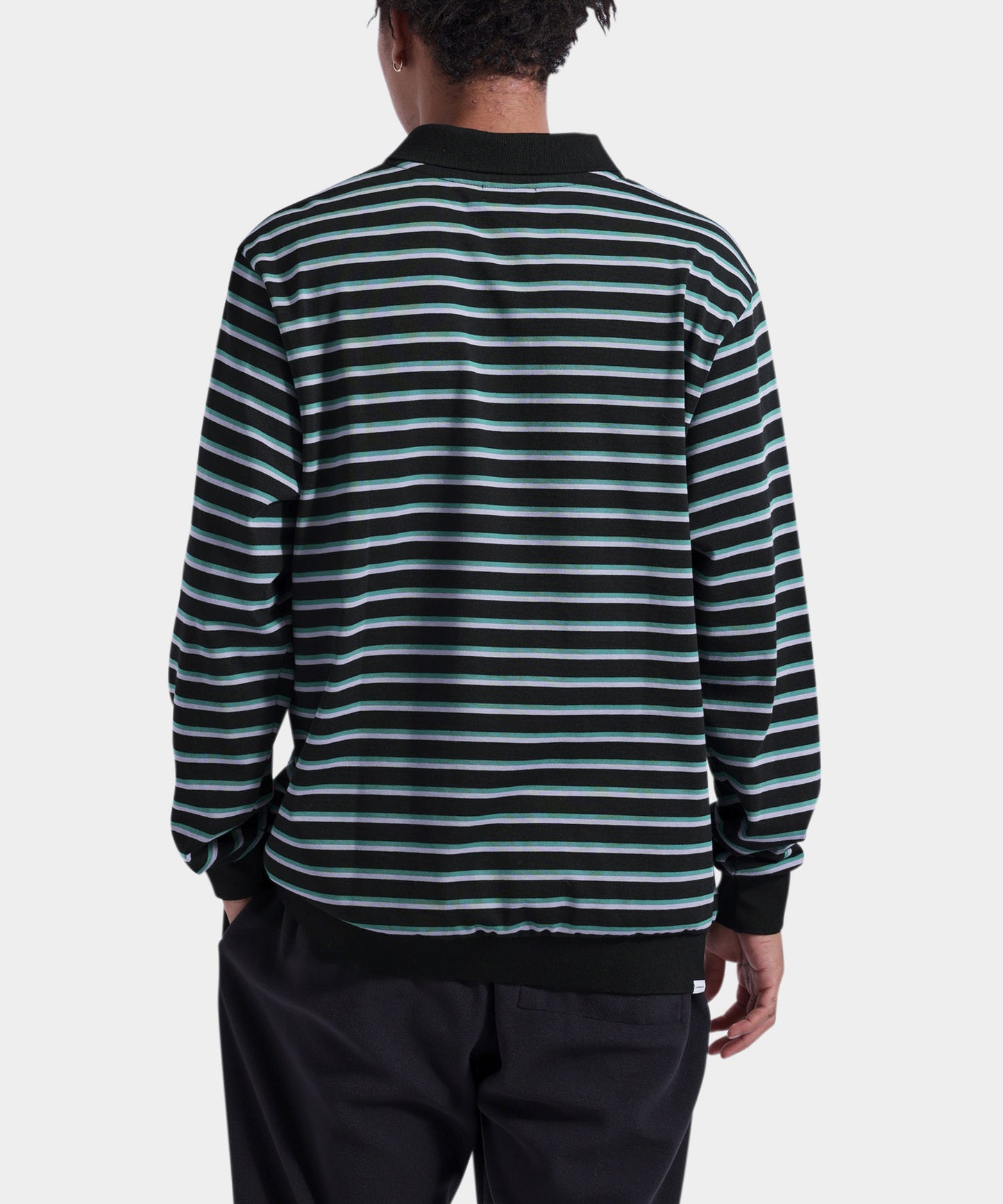 Colored stripe POLO BLACK