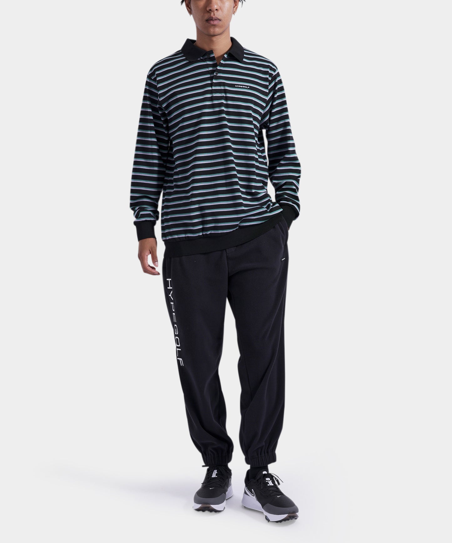 Colored stripe POLO BLACK