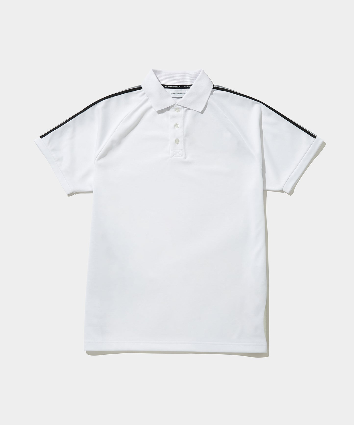SHOULDER STRIPE SHORT SLEEVE POLO WHITE
